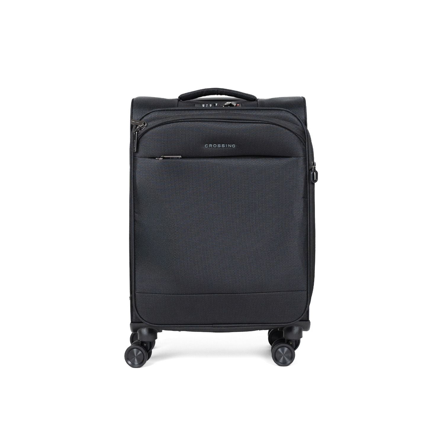 Crossing RECO Recycled Lightweight Soft Case Carry On Luggage T22 - Black