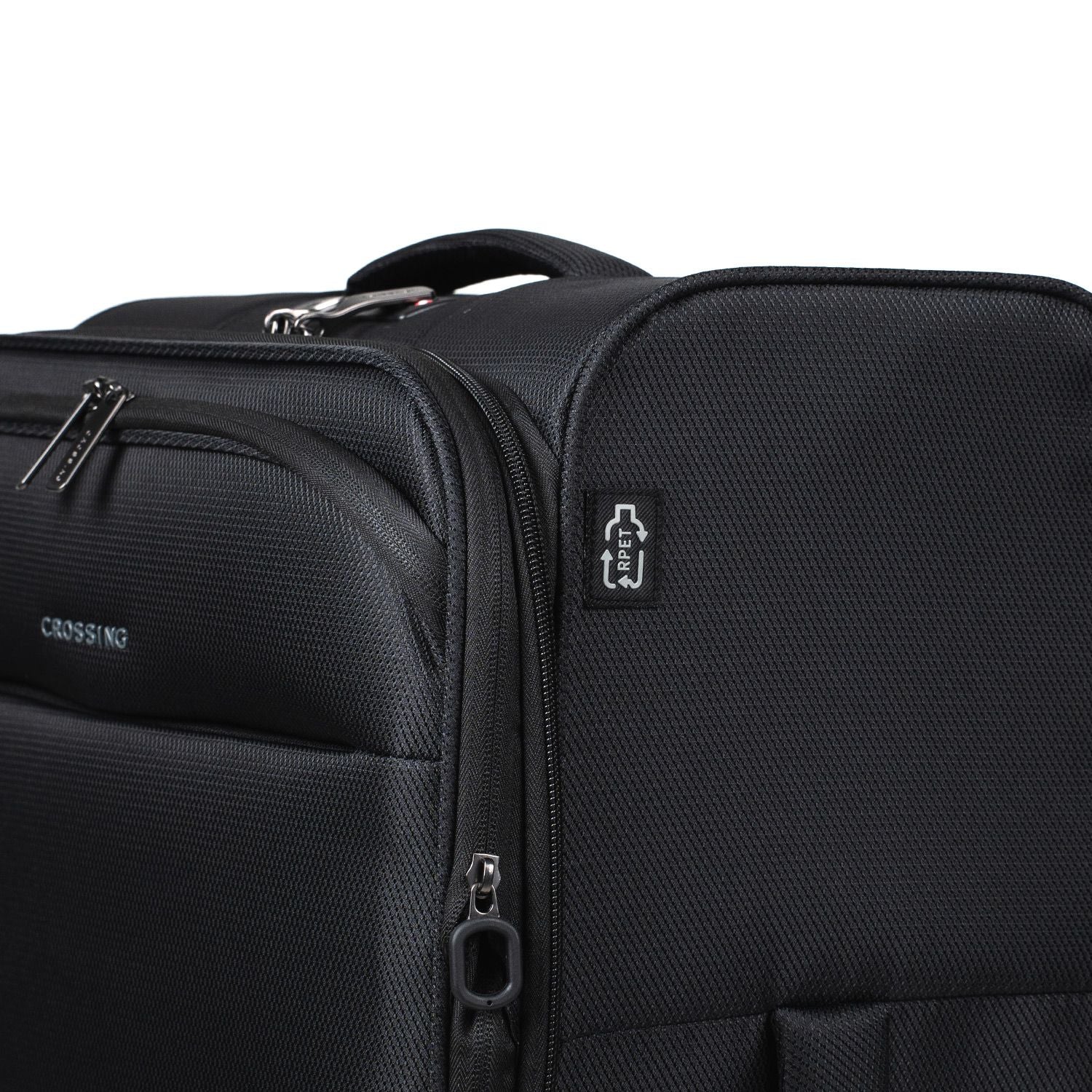Crossing RECO Recycled Lightweight Soft Case Medium Luggage T26 - Black