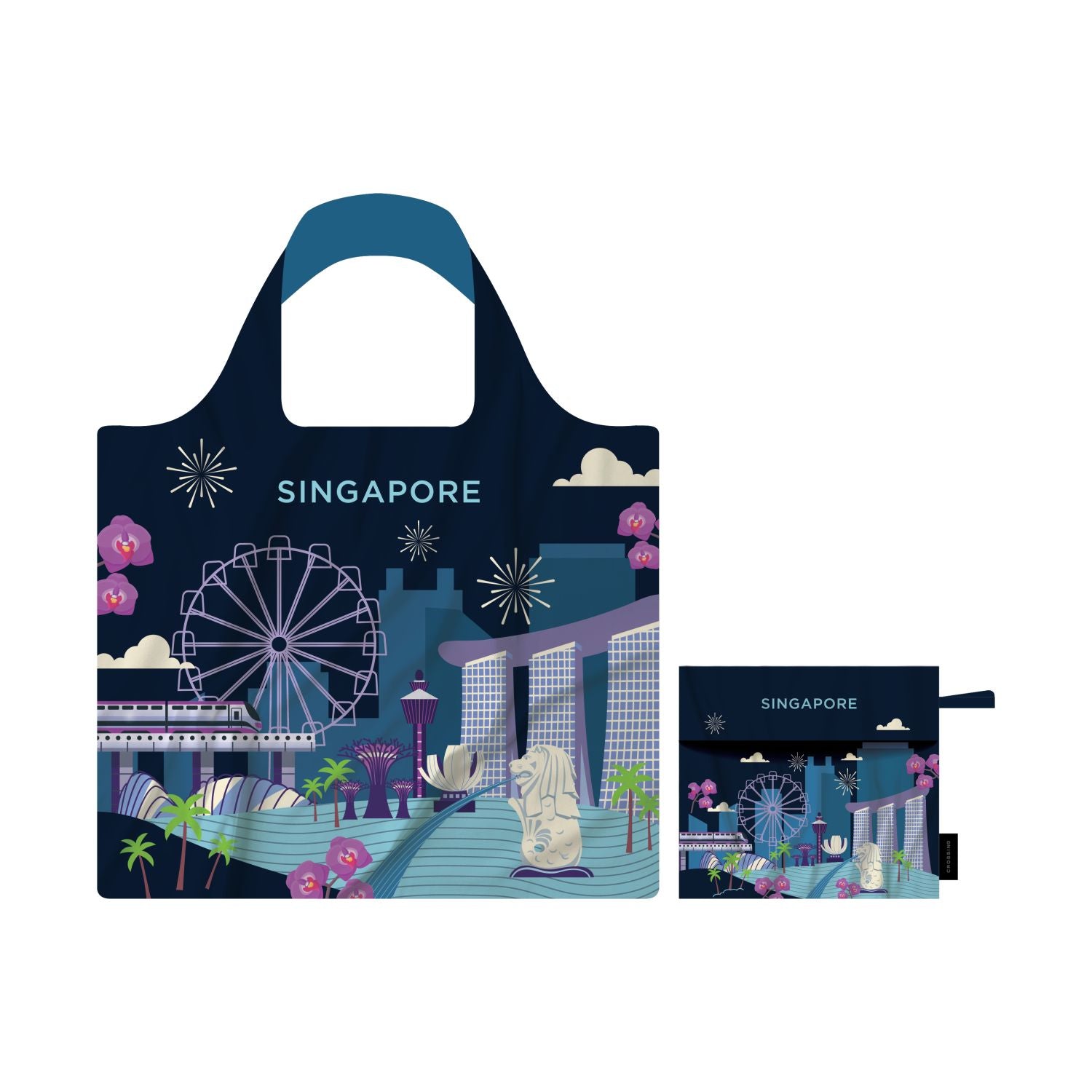 Crossing Recycled Foldable Tote Bag - Celebration Singapore