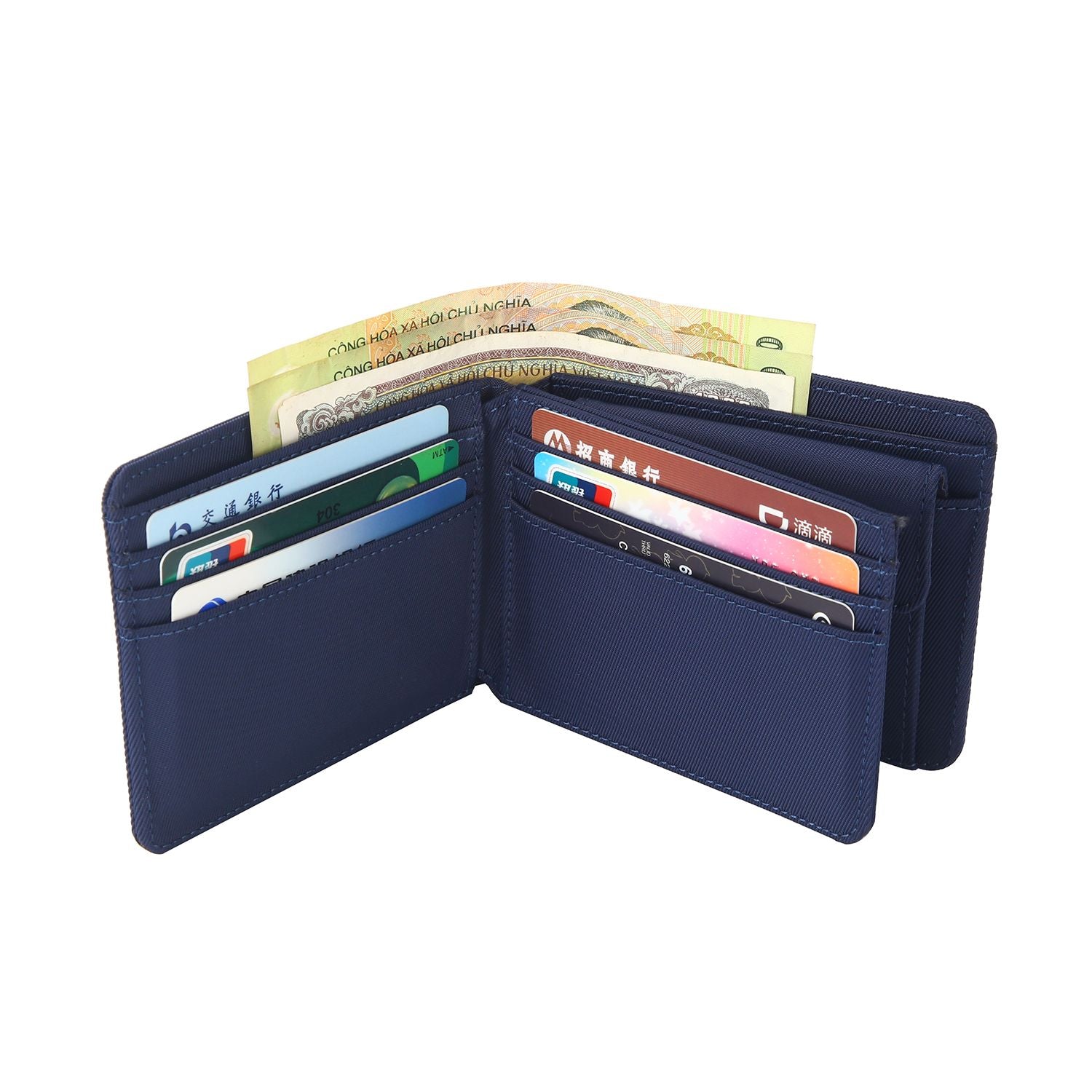 Crossing RFID Bifold Wallet with Coin Pocket & Card Flap V2 - Navy