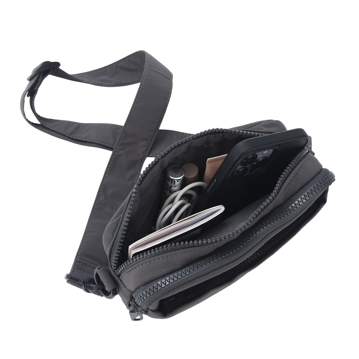 Crossing Sam Anti-Theft RFID Crossbody Bag V2 - Grey