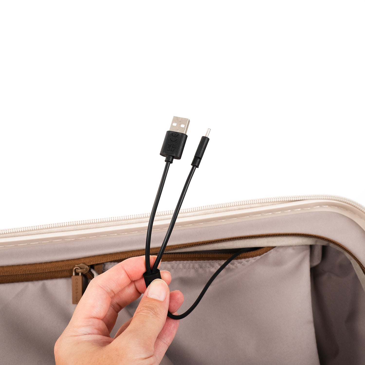 Crossing Stel Polycarbonate Carry On 20" Luggage - Sandwhite