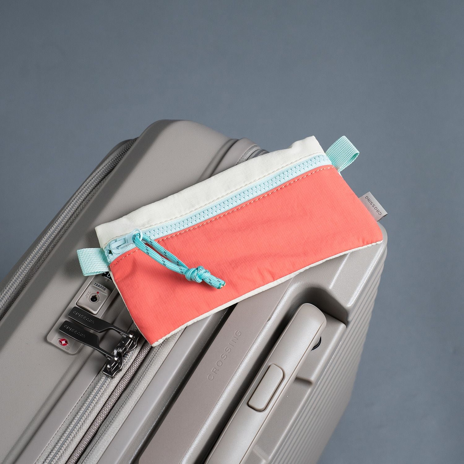 Crossing Tessa Colour Block Pouch Small - Coral/White Beige