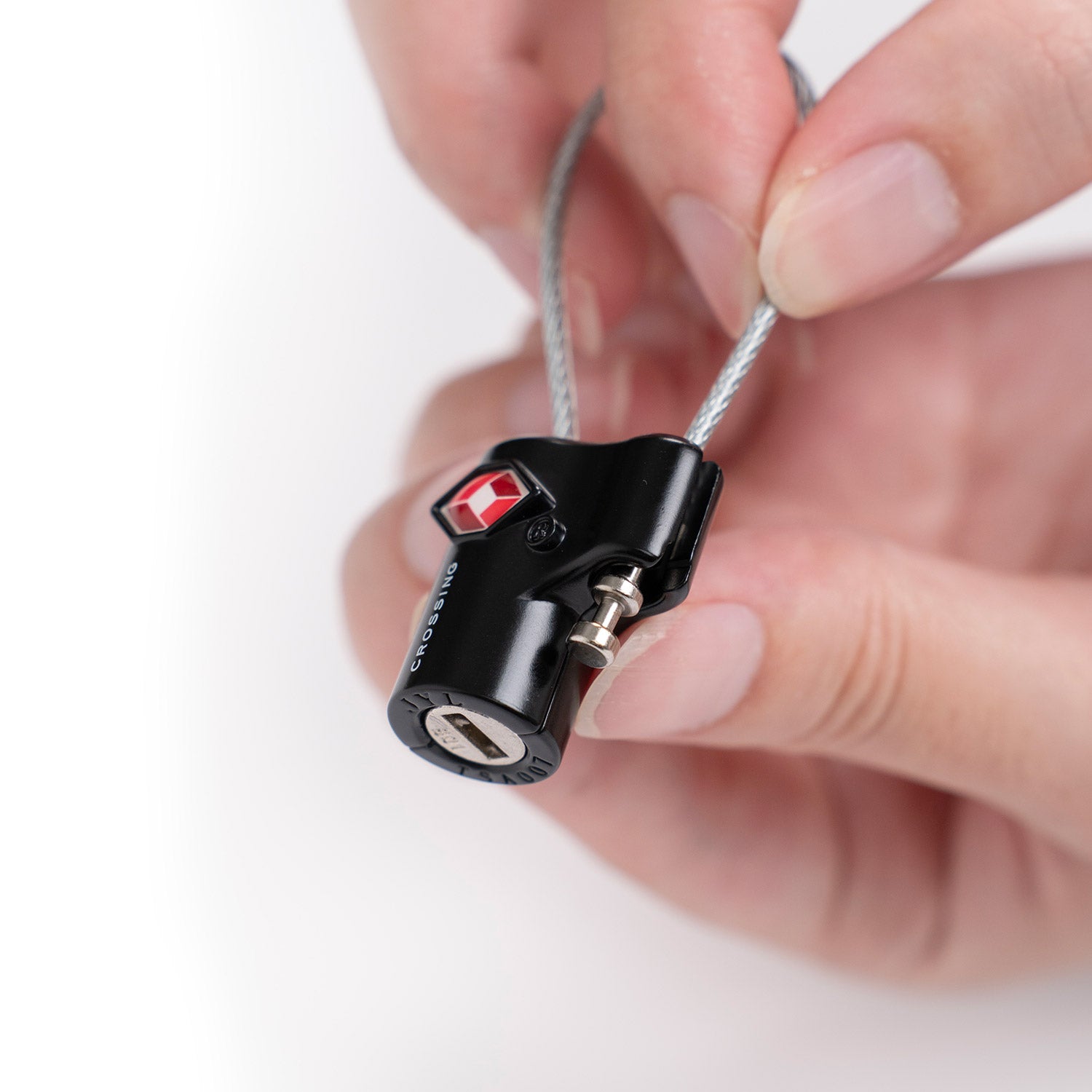 Crossing TSA Travel Cable Lock With Keys - Black