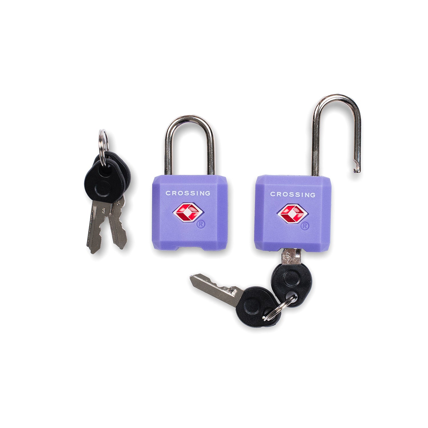 Crossing Ultra-Light TSA Travel Lock With Keys (Twin Pack) - Peri Blue