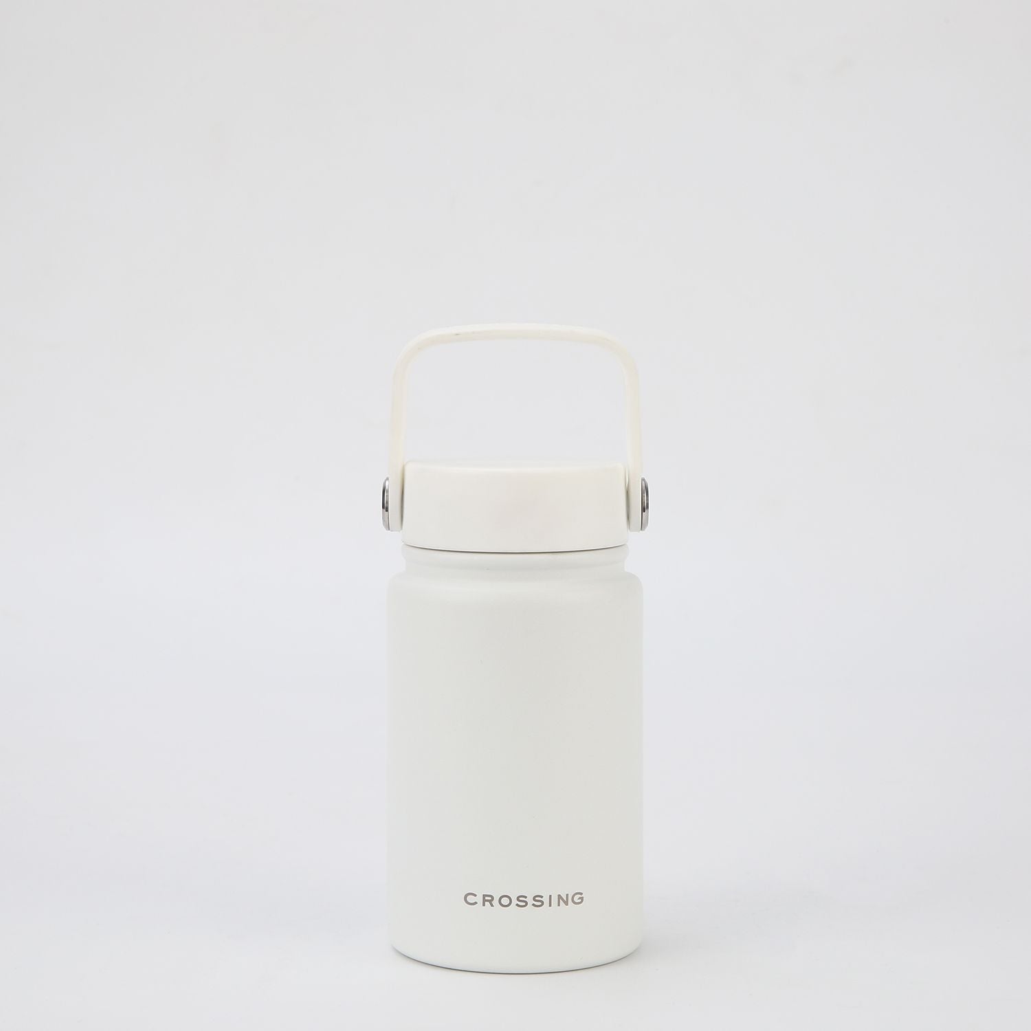 Crossing Urban Ceramic S/S Insulated Flat Cap Bottle With Handle 400ml - Frost White