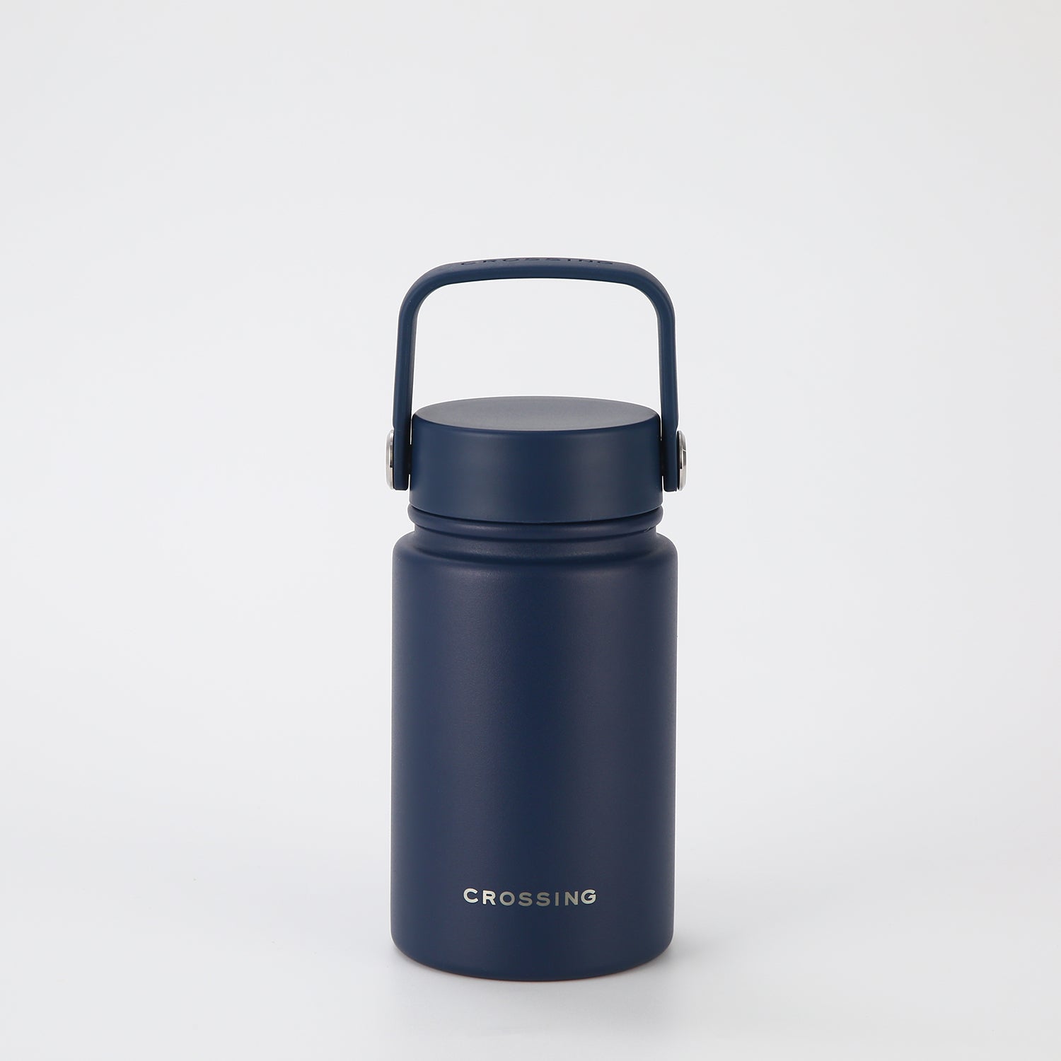 Crossing Urban Ceramic S/S Insulated Flat Cap Bottle With Handle 400ml - Ink Blue (Dark Blue)