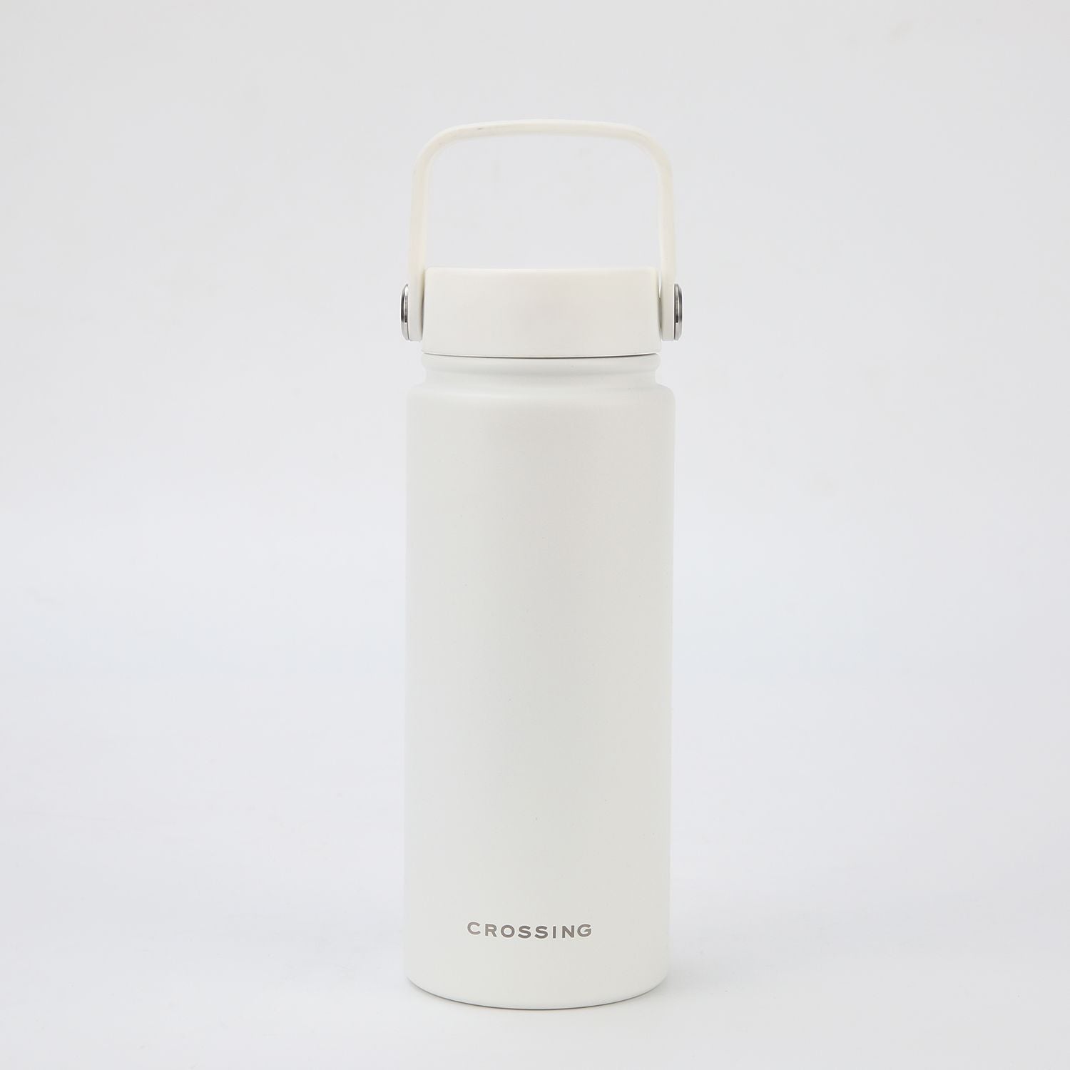 Crossing Urban Ceramic S/S Insulated Flat Cap Bottle With Handle 600ml - Frost White