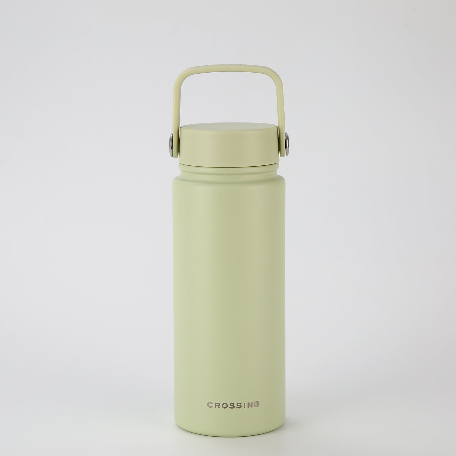 Crossing Urban Ceramic S/S Insulated Flat Cap Bottle With Handle 600ml - Pistachio (Light Green)