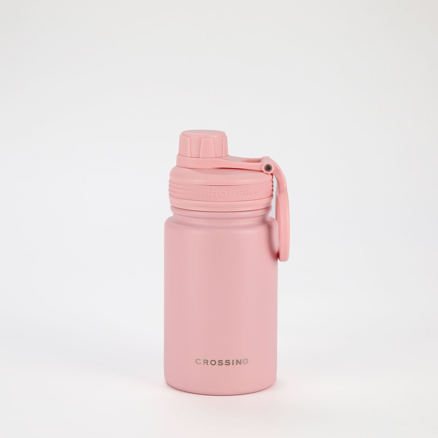 Crossing Urban Ceramic S/S Insulated Screw Cap Sports Bottle With Handle 400ml - Dusty Rose (Dark Pink)