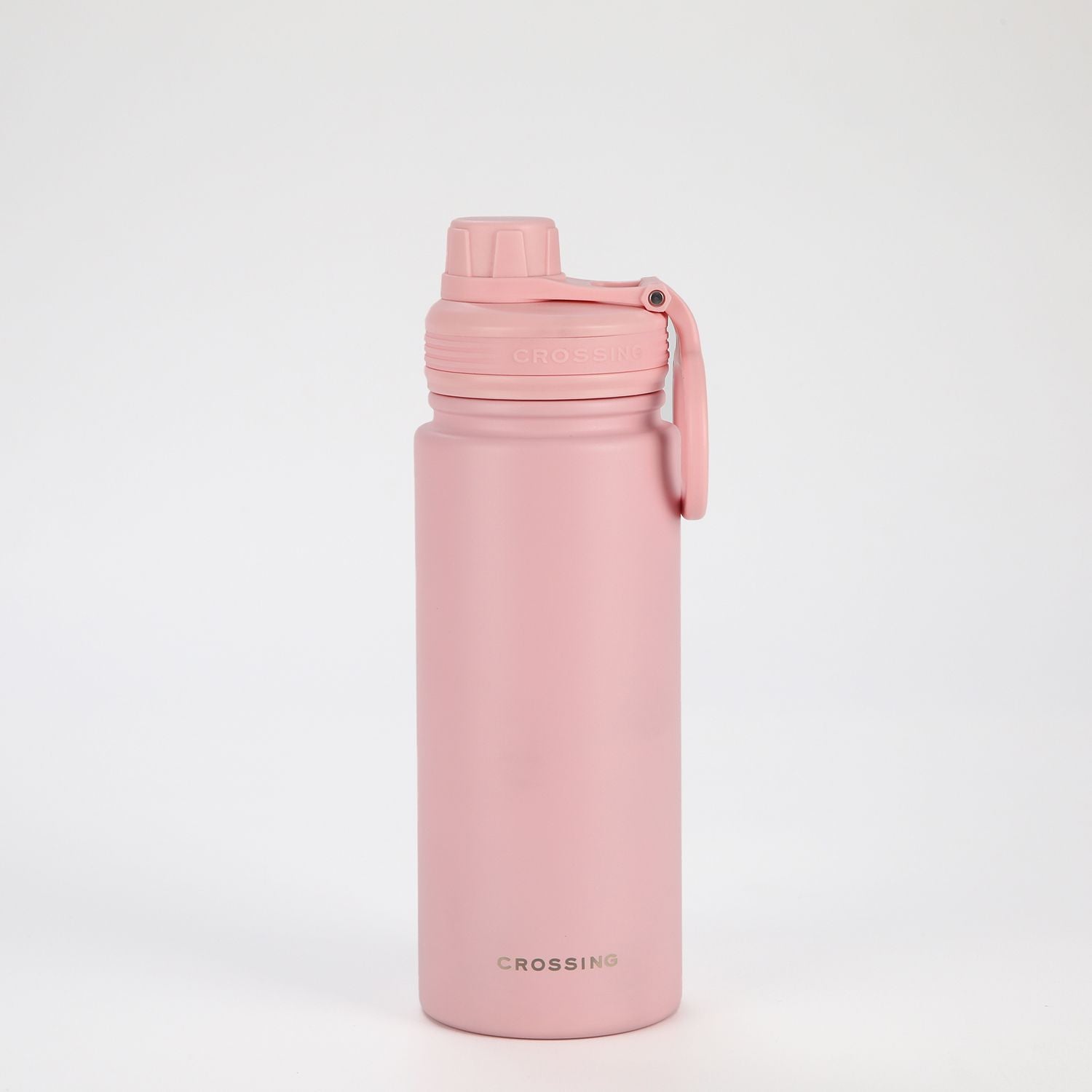 Crossing Urban Ceramic S/S Insulated Screw Cap Sports Bottle With Handle 600ml - Dusty Rose (Dark Pink)