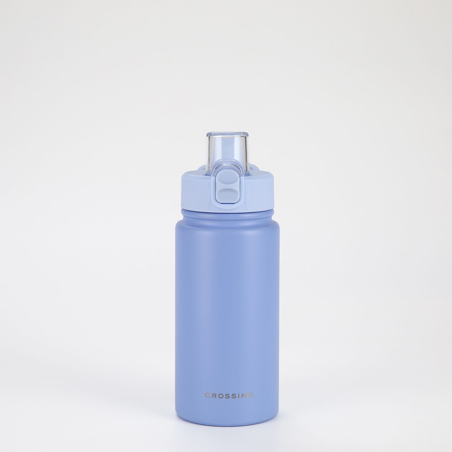 Crossing Urban Ceramic S/S Insulated Straw Sipper Cap Sports Bottle With Handle 480ml - Heirloom Blue