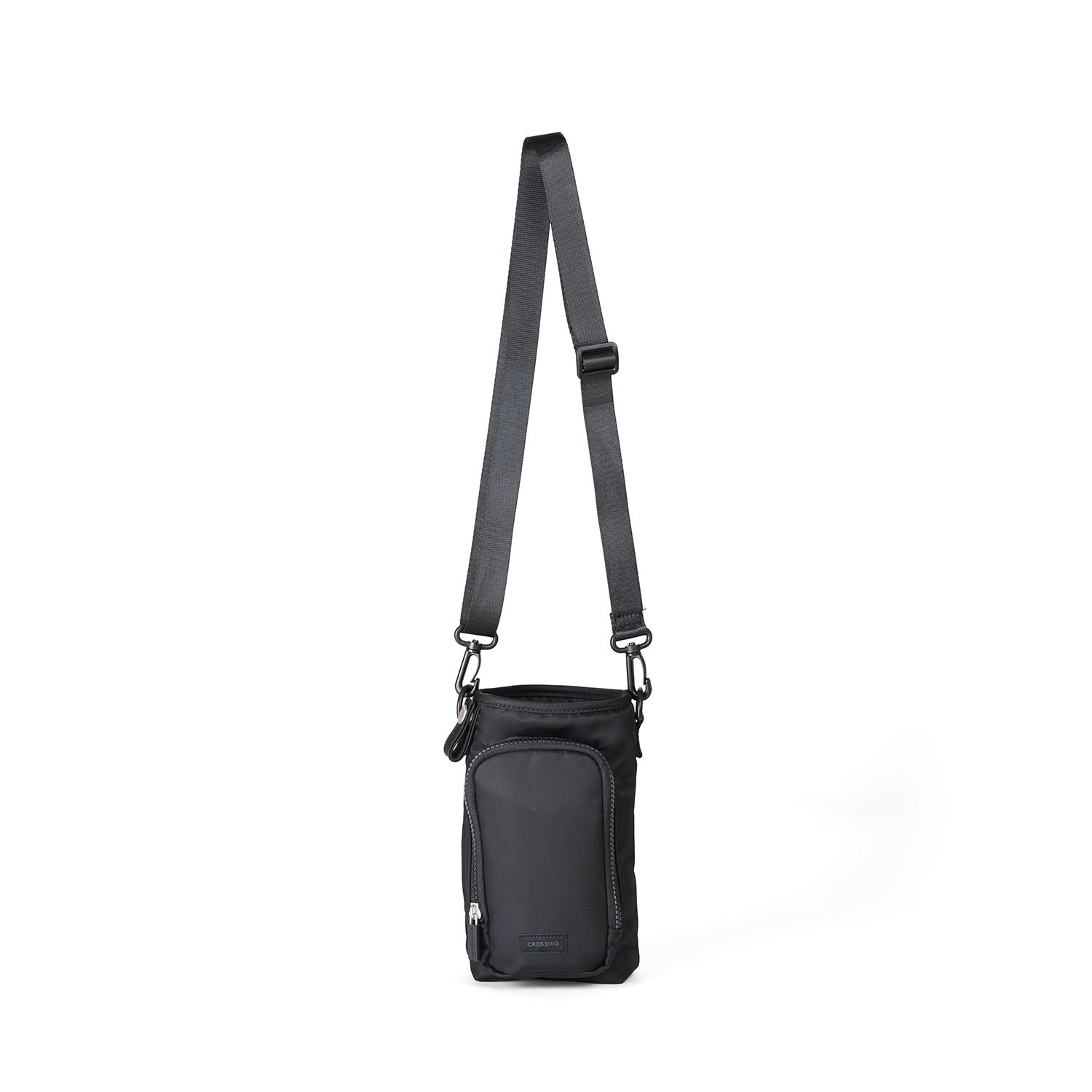 Crossing Water Bottle Crossbody Bag With Front Pocket 2L - Black
