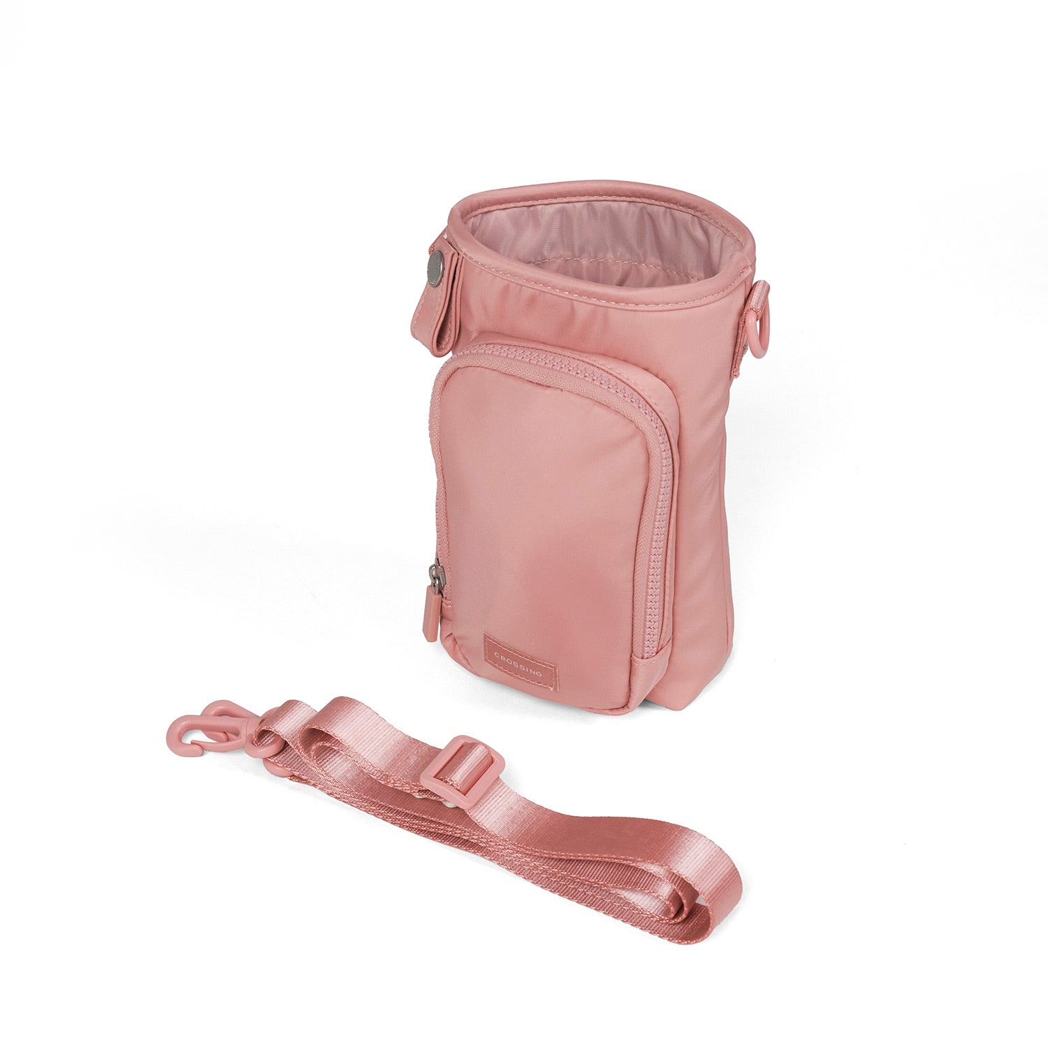Crossing Water Bottle Crossbody Bag With Front Pocket 2L - Dusty Pink