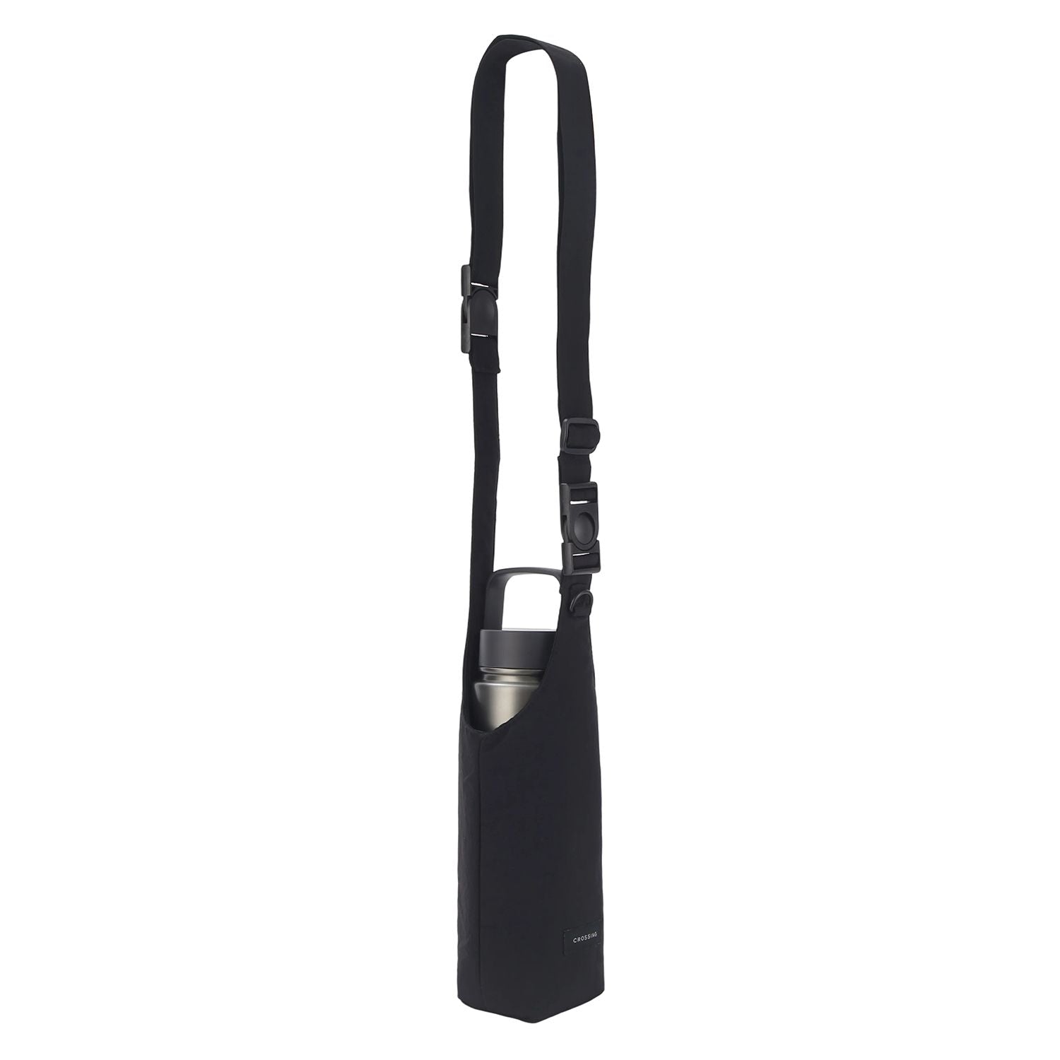 Crossing Waterproof Checked Nylon Dual Carry Water Bottle Bag - Black