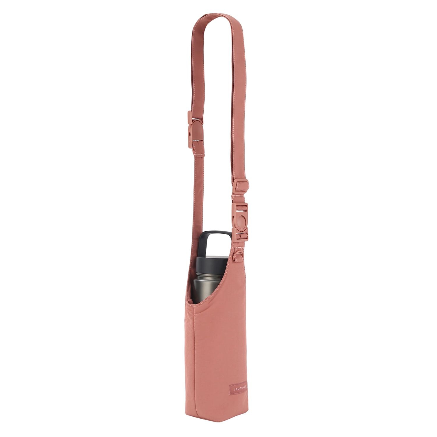Crossing Waterproof Checked Nylon Dual Carry Water Bottle Bag - Blush