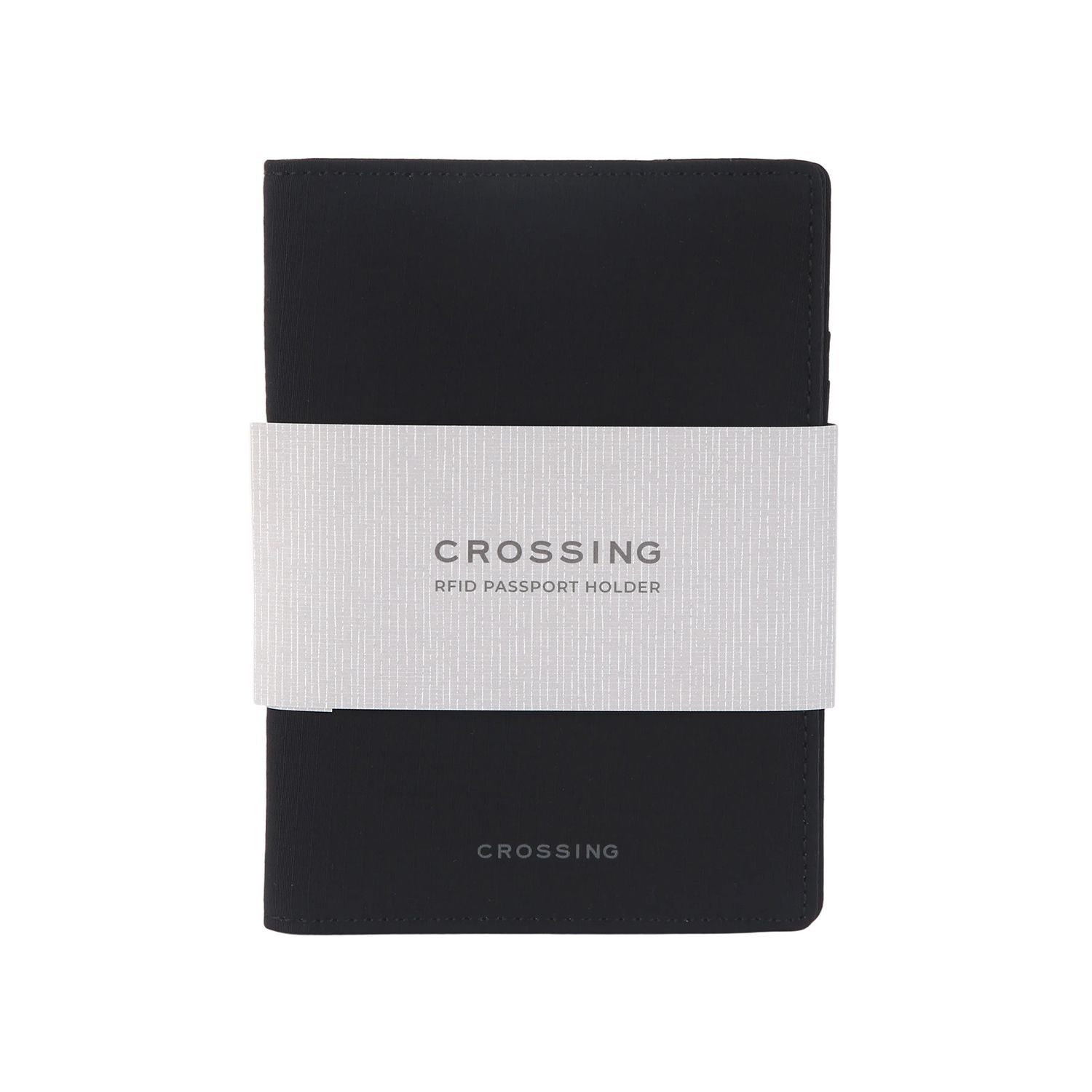 Crossing Waterproof Checked Nylon Passport Cover RFID - Black