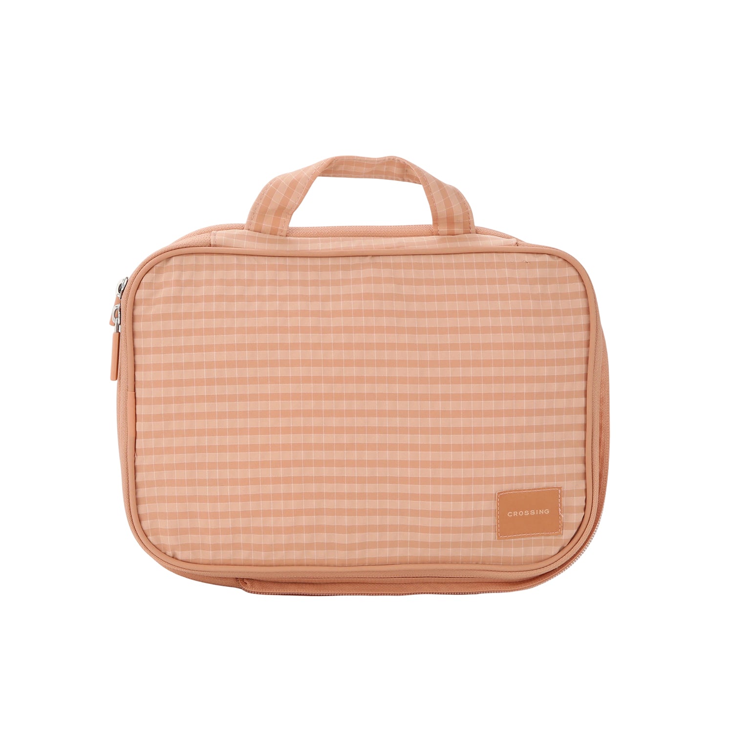 Crossing Waterproof Rayon Checked Compression Packing Cube Set (2-Piece Set) - Coral