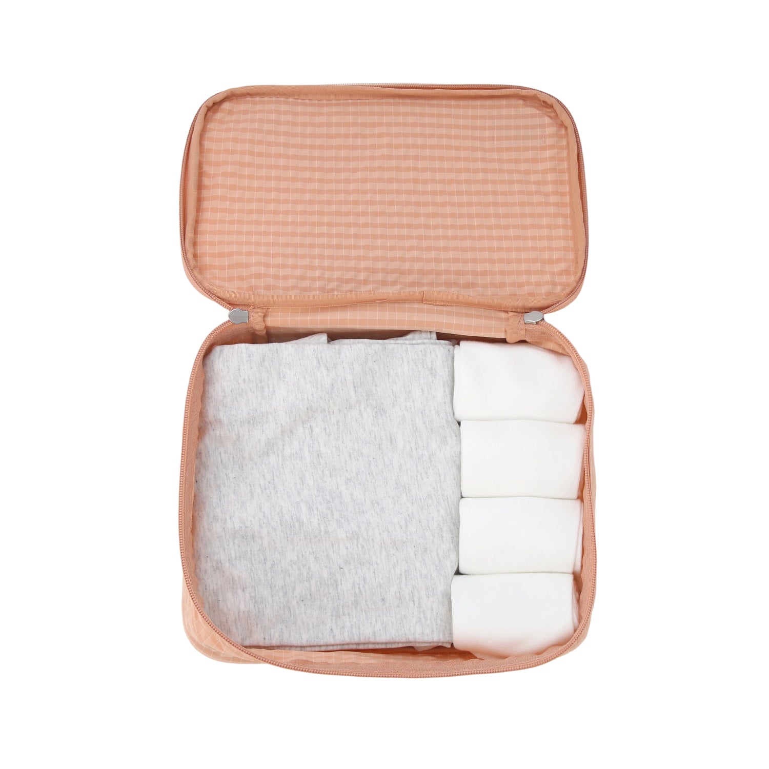 Crossing Waterproof Rayon Checked Packing Cube M - Coral