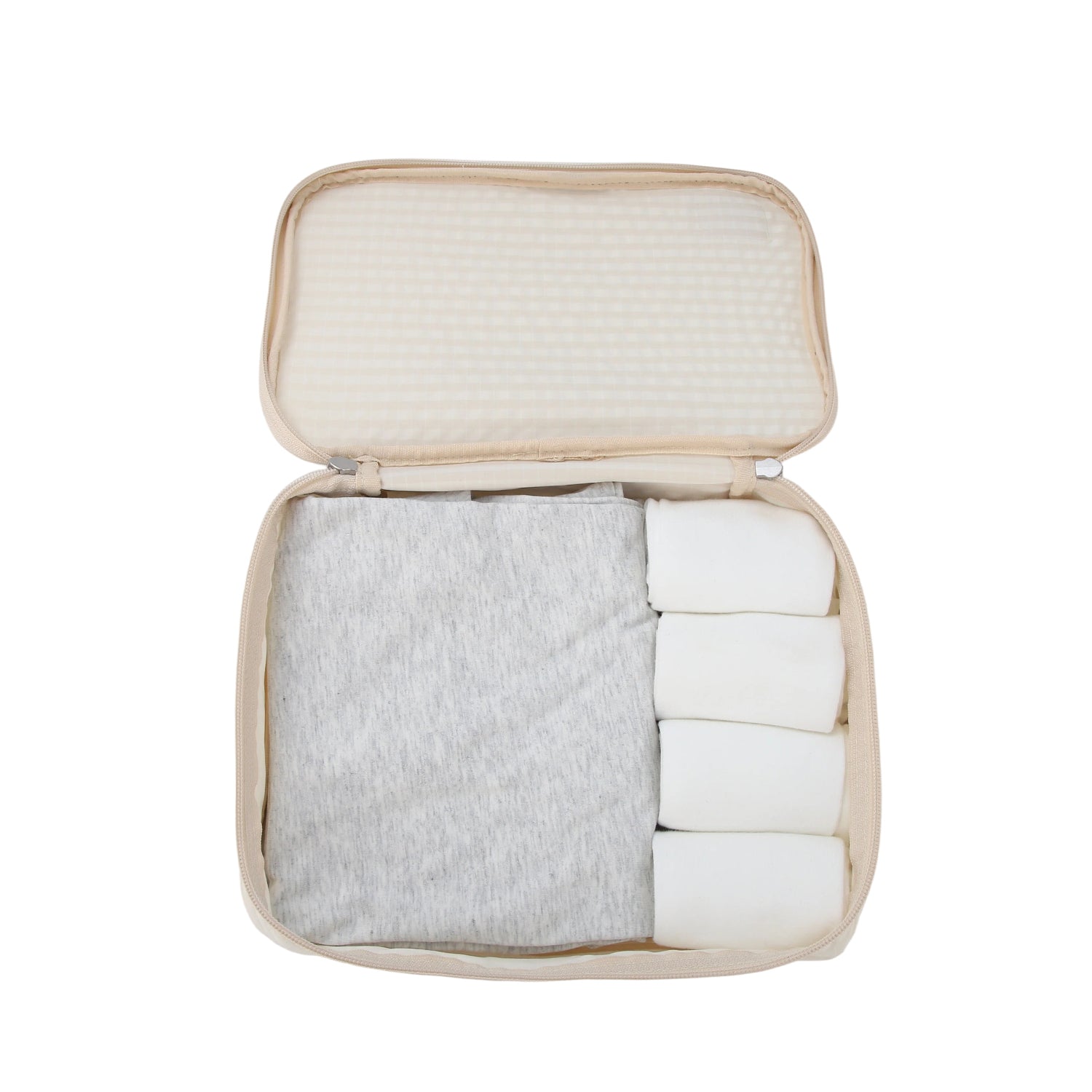 Crossing Waterproof Rayon Checked Packing Cube Set (2-Piece Set) - Beige