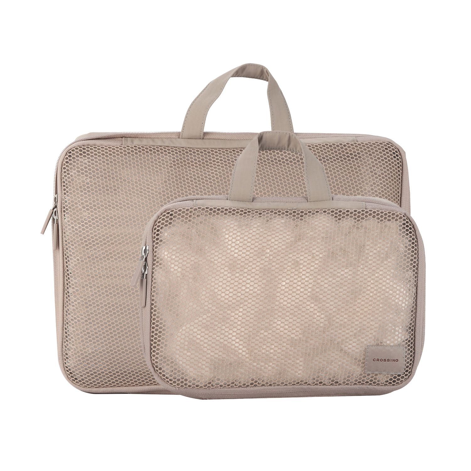 Crossing Waterproof Ripstop Nylon Compression Packing Cube Set (2-Piece Set) - Light Grey