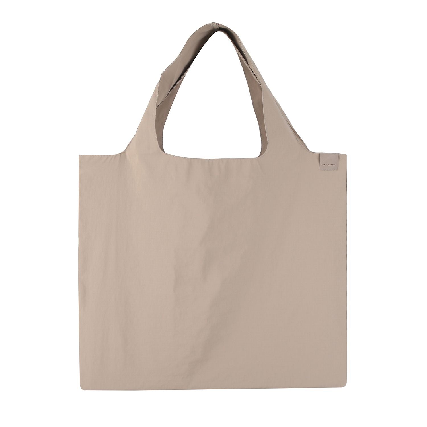 Crossing Waterproof Ripstop Nylon Foldable Tote Bag - Light Grey