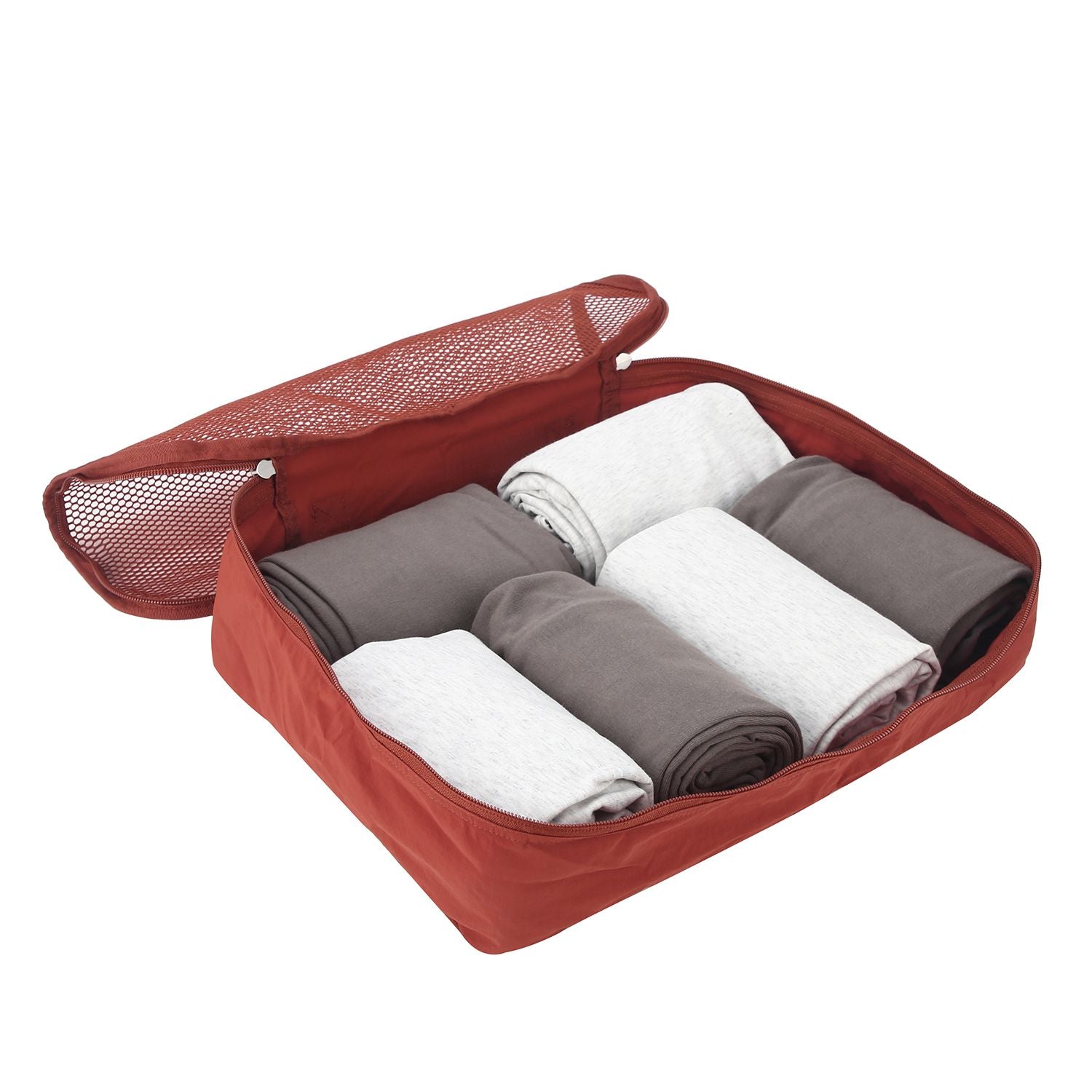 Crossing Waterproof Ripstop Nylon Packing Cube Set (4-Pieces Set) - Rust Orange