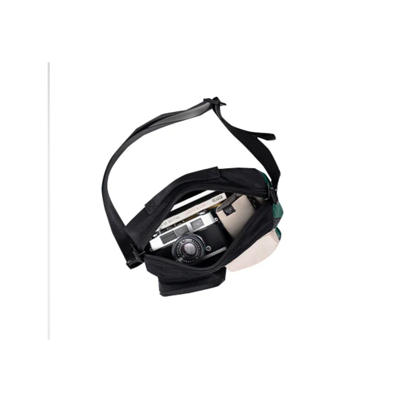 Doughnut Satchel Lucent Series Crossbody Bag - Black X Slate Green