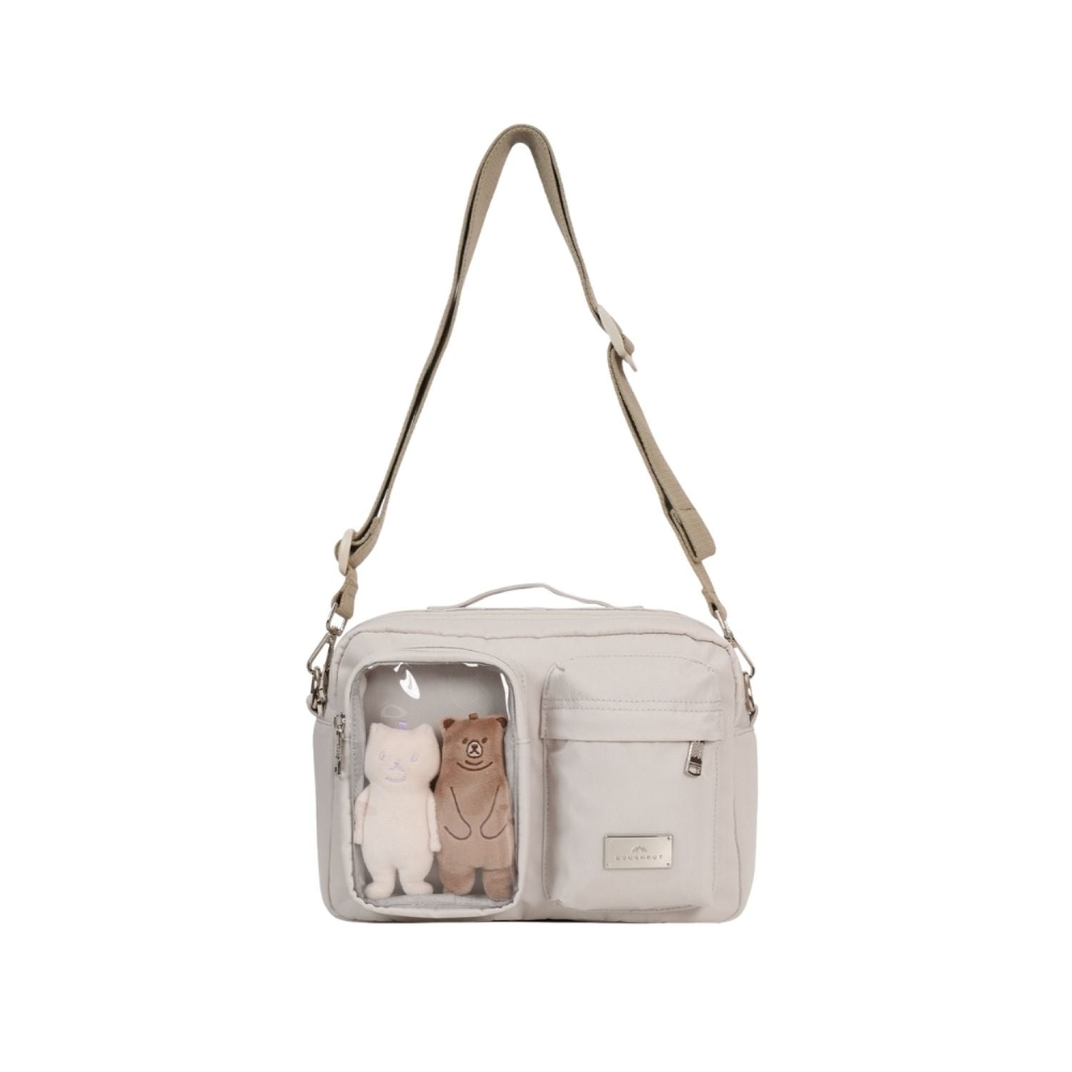 Doughnut Satchel Lucent Series Crossbody Bag - Stone