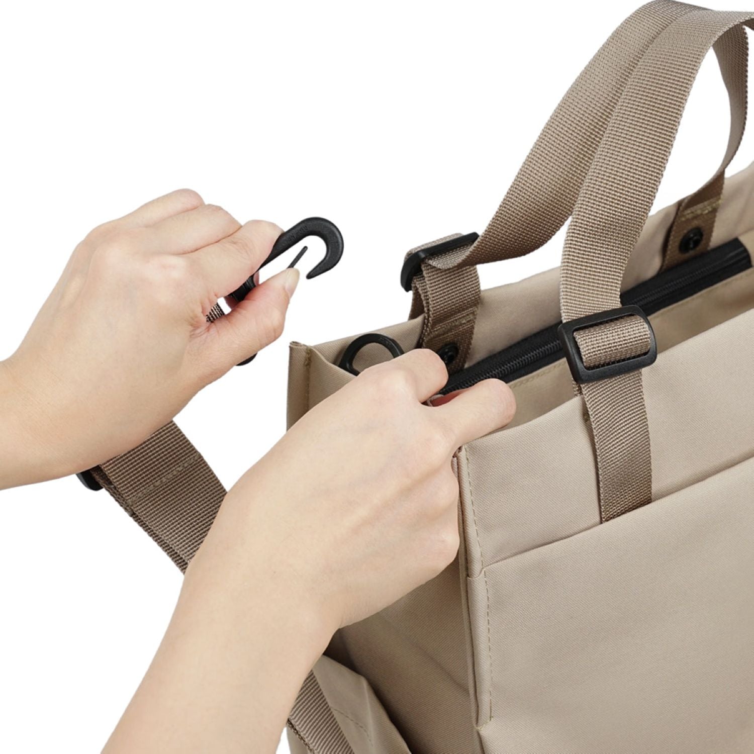 Hellolulu Luke 3 Way Vertical Tote Recycled (Fog Khaki)