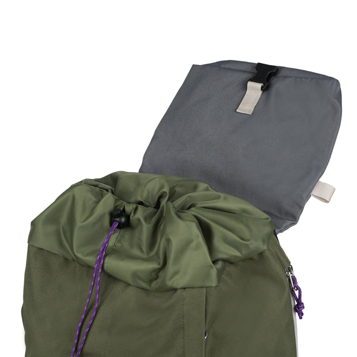 Hellolulu Saro Utility Flap Backpack M (Oil Green/Cool Gray)