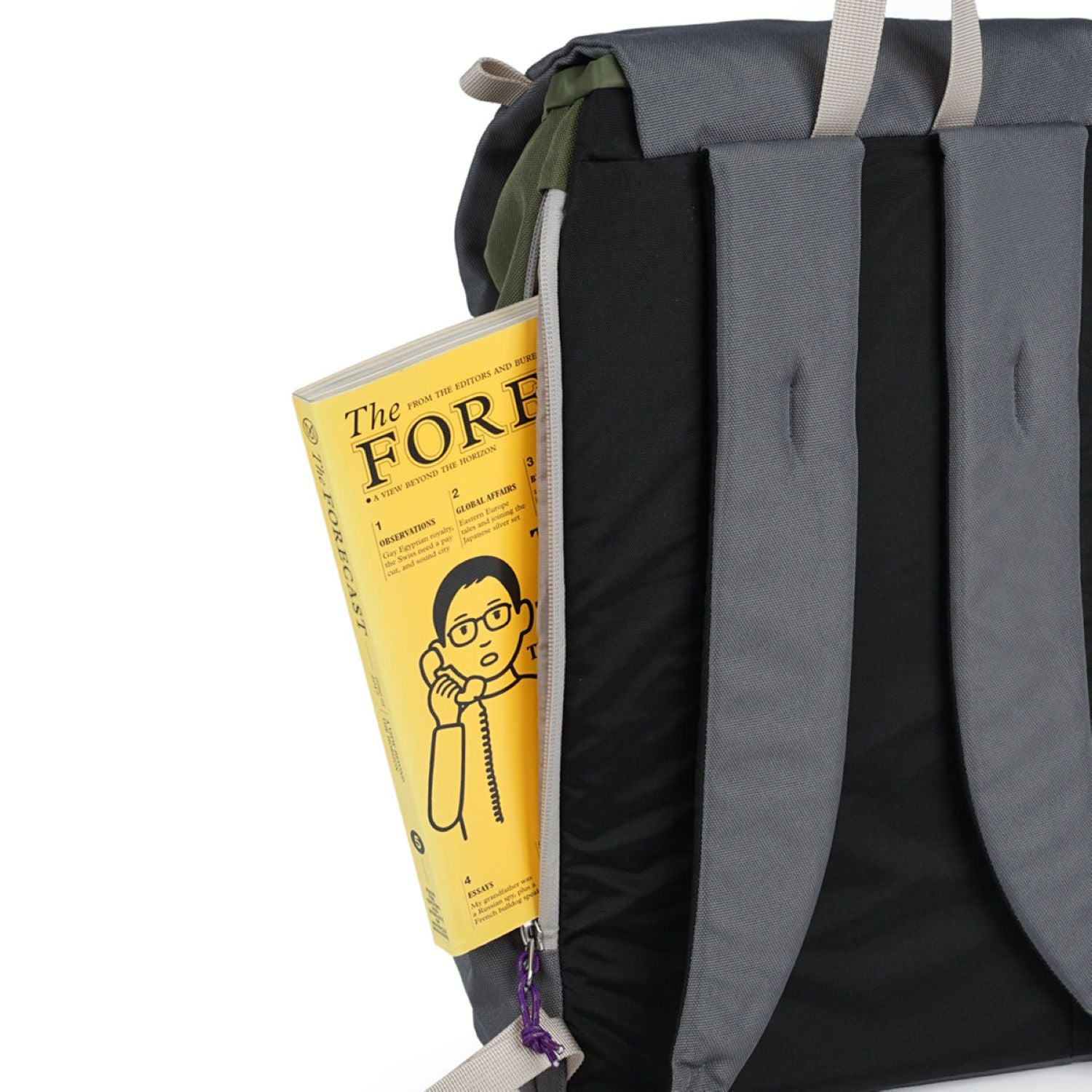 Hellolulu Saro Utility Flap Backpack M (Oil Green/Cool Gray)