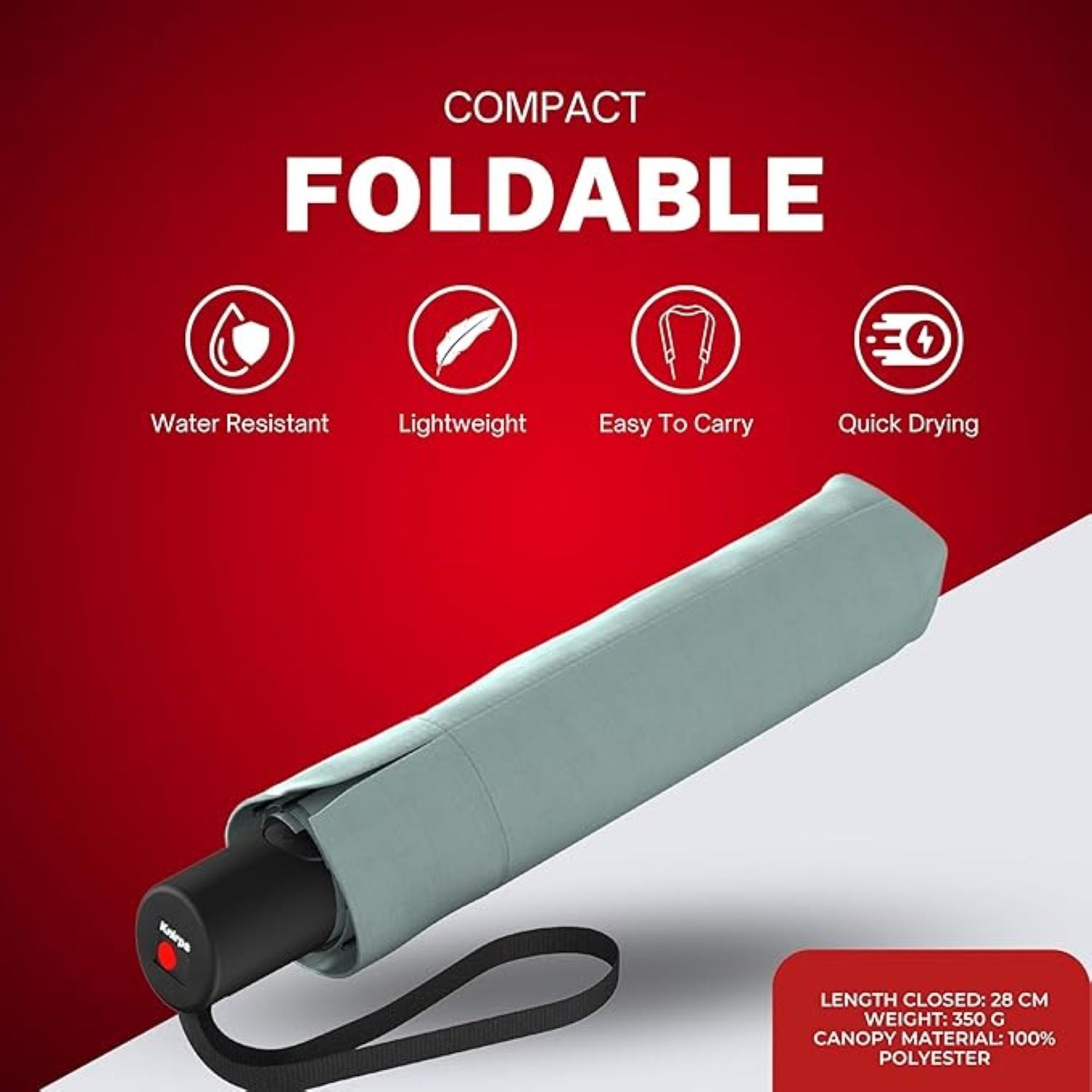 Knirps A.200 Medium Duomatic Umbrella - Fog (Solids)