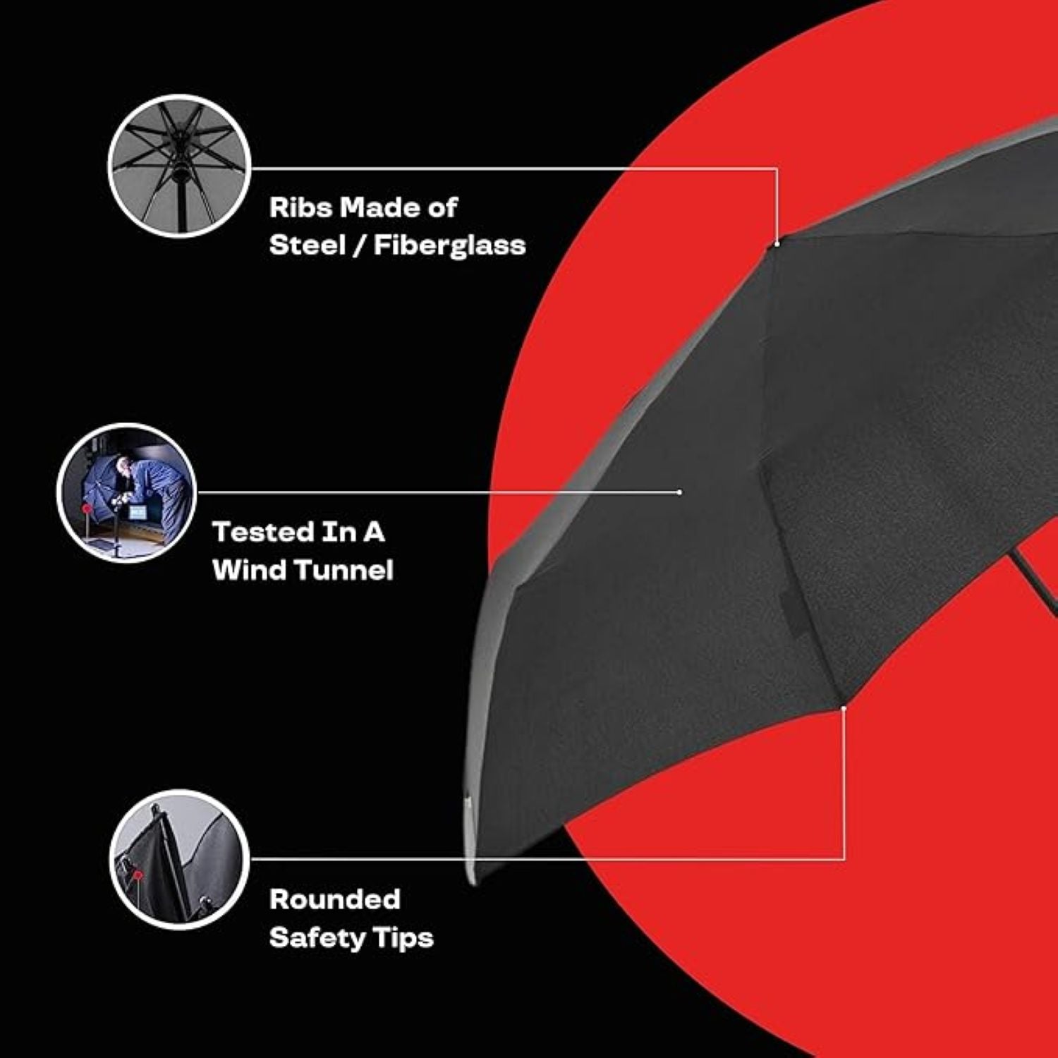 Knirps A.200 Medium Duomatic Umbrella - Fog (Solids)