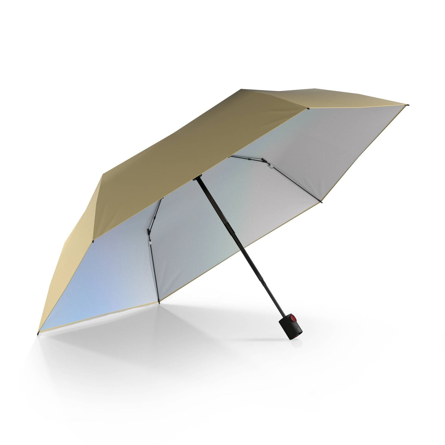 Knirps U.200 Ultralight Duomatic Umbrella (UV Protection) - Vanilla & Iridisent Heat Shield