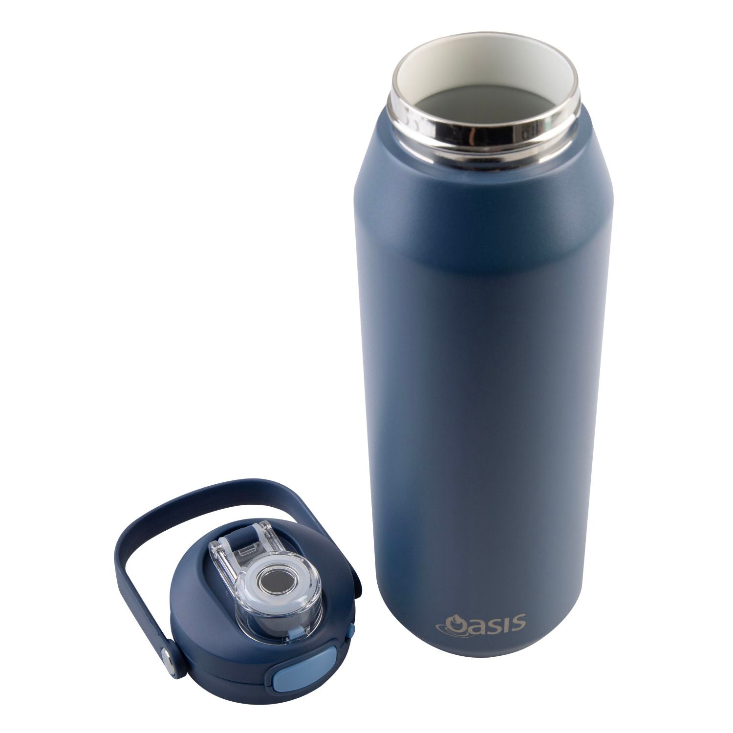 Oasis Ceramic S/S Triple Wall Capri Quick Release Drink Bottle 1L - Indigo
