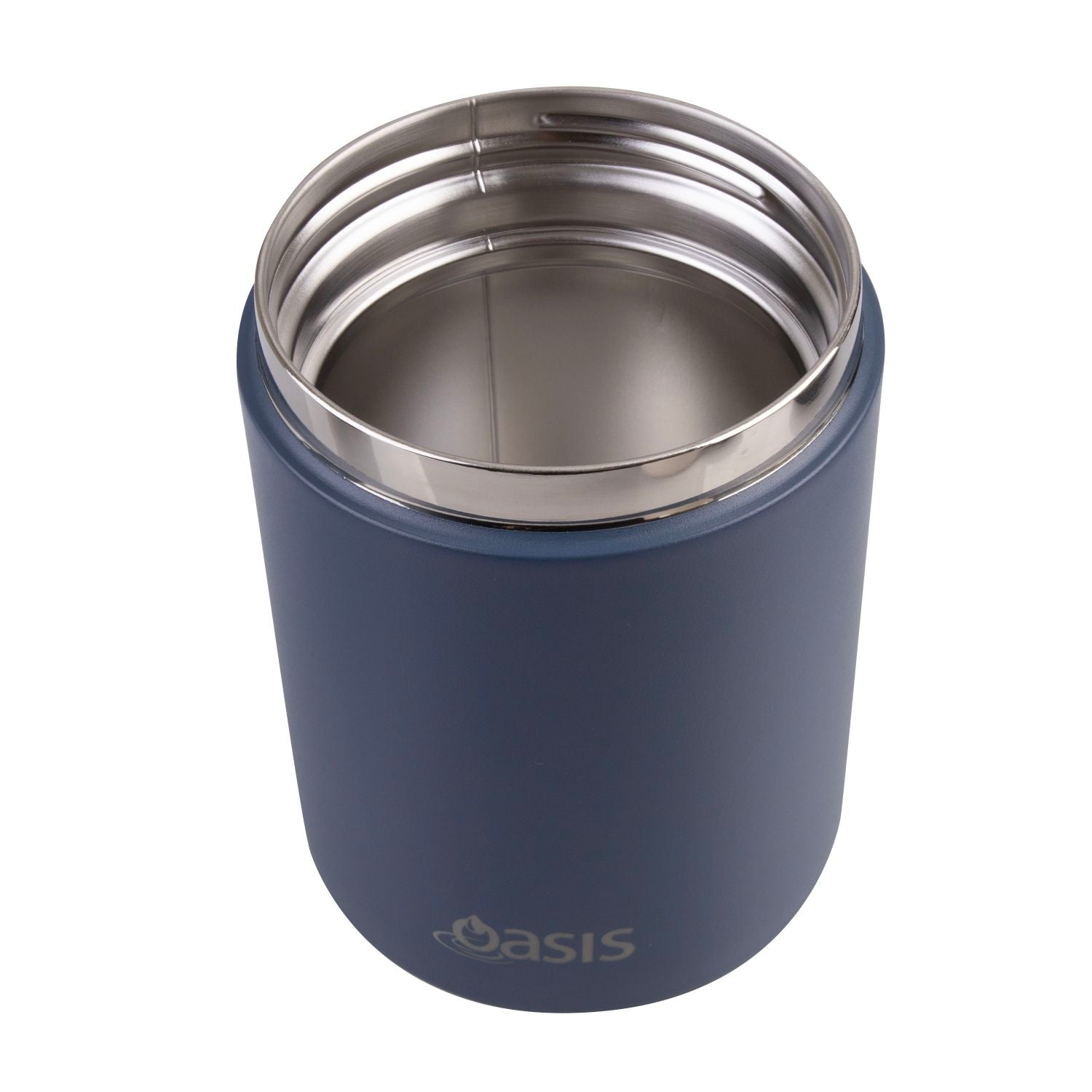 Oasis S/S Insulated Dual Compartment Food Jar W Handle And Spoon 480Ml - Indigo
