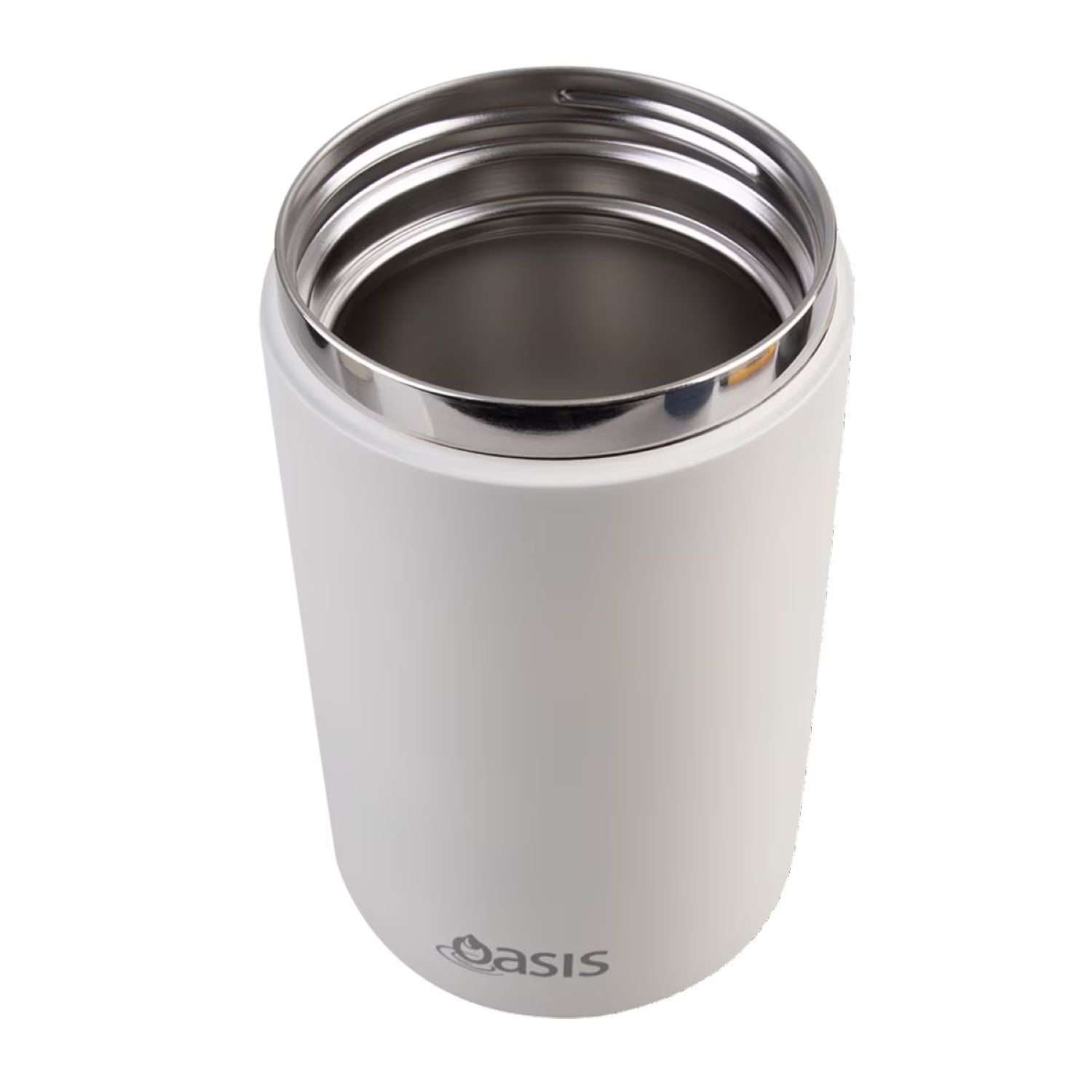 Oasis S/S Insulated Dual Compartment Food Jar W Handle And Spoon 700ML - Alabaster