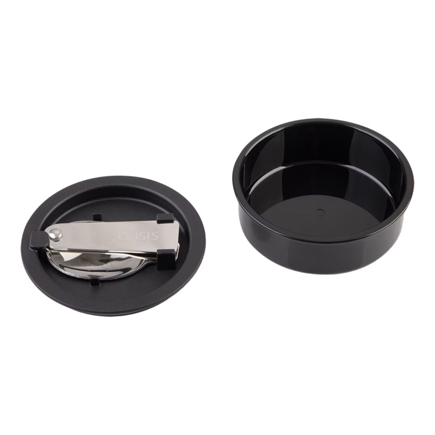 Oasis S/S Insulated Dual Compartment Food Jar W Handle And Spoon 700ML - Alabaster