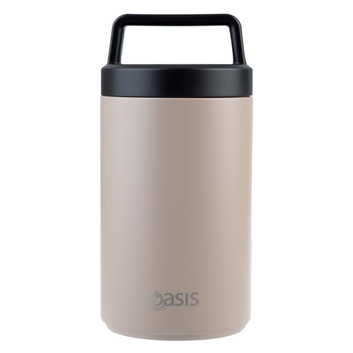 Oasis S/S Insulated Dual Compartment Food Jar W Handle And Spoon 700ML - Latte