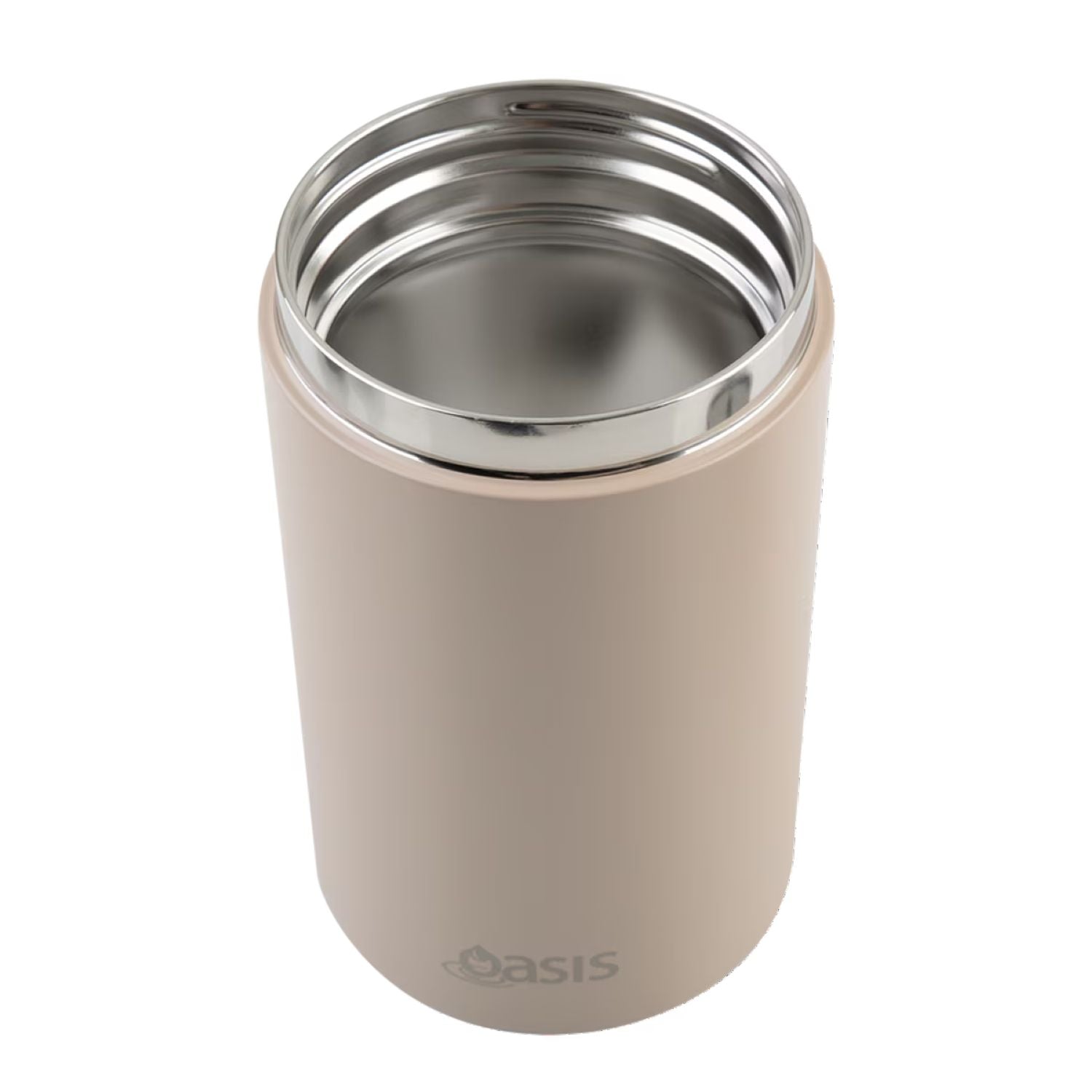 Oasis S/S Insulated Dual Compartment Food Jar W Handle And Spoon 700ML - Latte