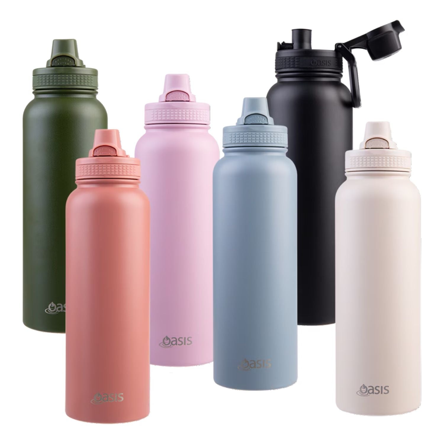 Oasis S/S Insulated Thermal Sports Bottle Quick Release 1.1L - Forest Green