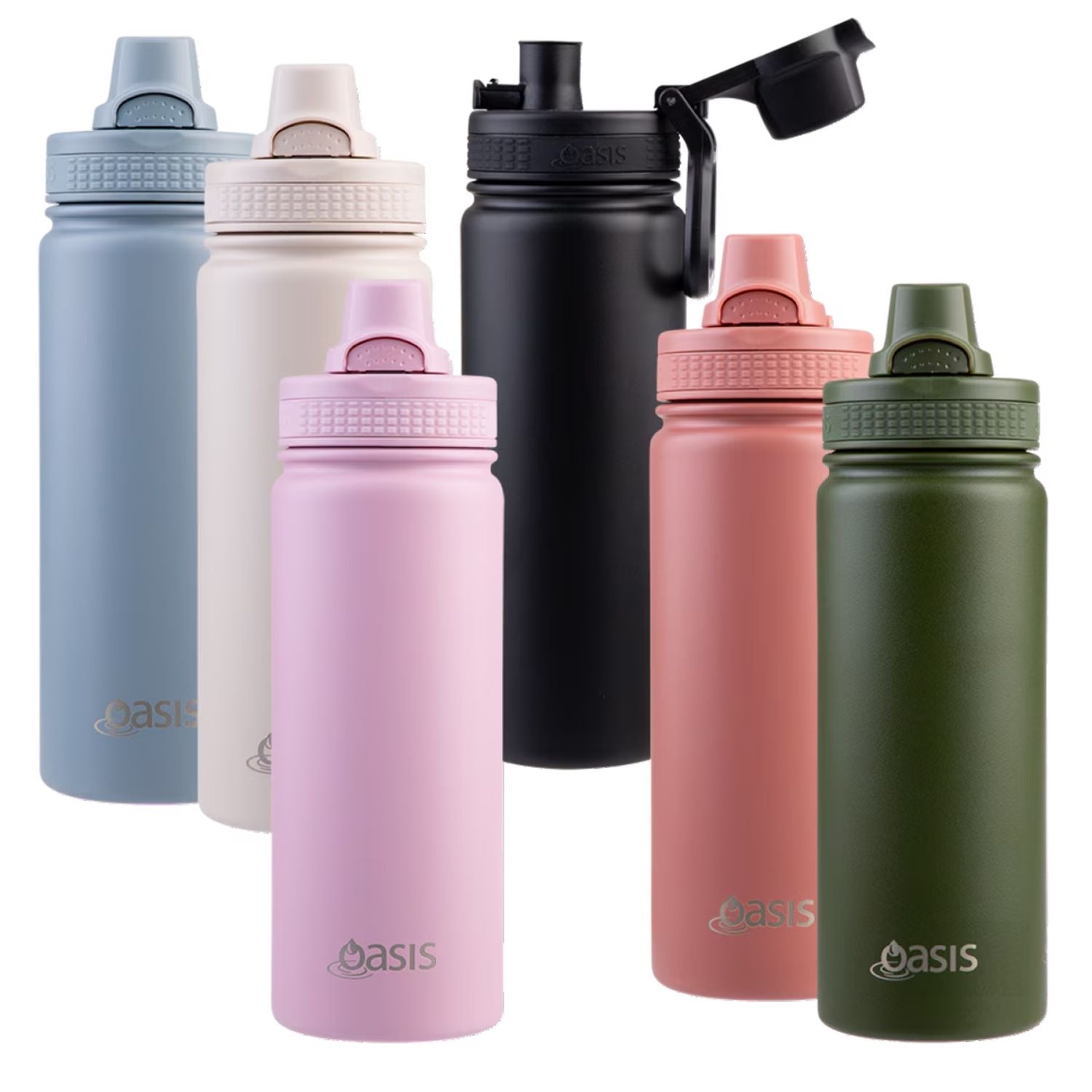 Oasis S/S Insulated Thermal Sports Bottle Quick Release 550ML - Forest Green