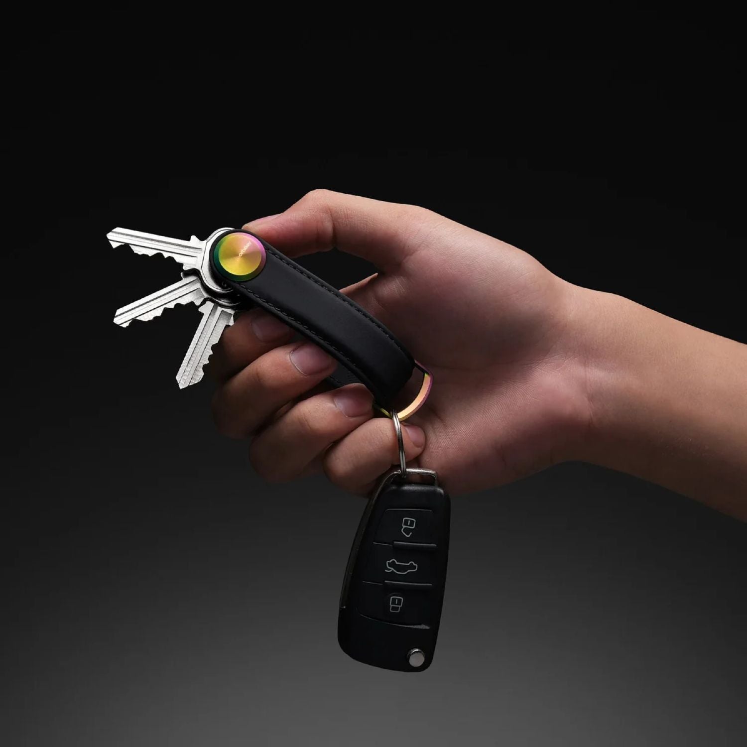 Orbitkey Leather Key Organiser Pro Cosmic Range (Moon Rock)