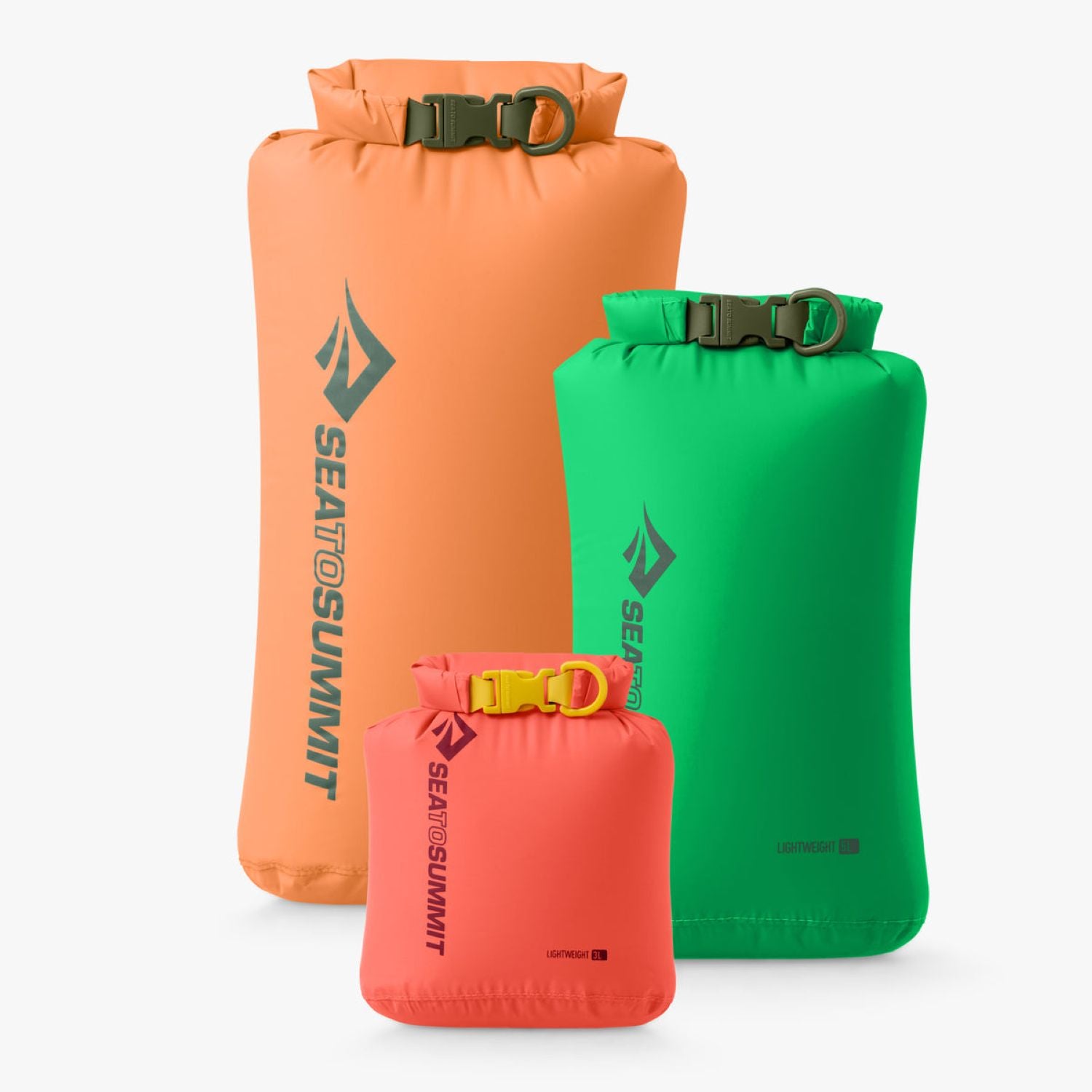Sea To Summit Lightweight Dry Bag Set 3PCS - 3/5/8L (Emberglow/Poison Green/Tangerine) Limited Edition