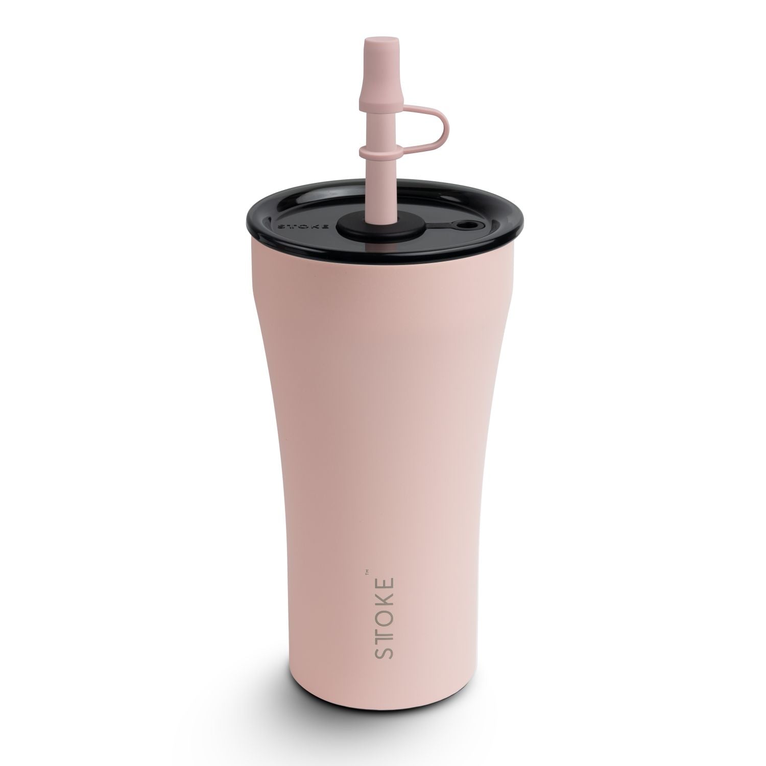 STTOKE Earth Leakproof Ceramic Insulated Cup Powder Coating With Straw 20OZ - Blossom Pink