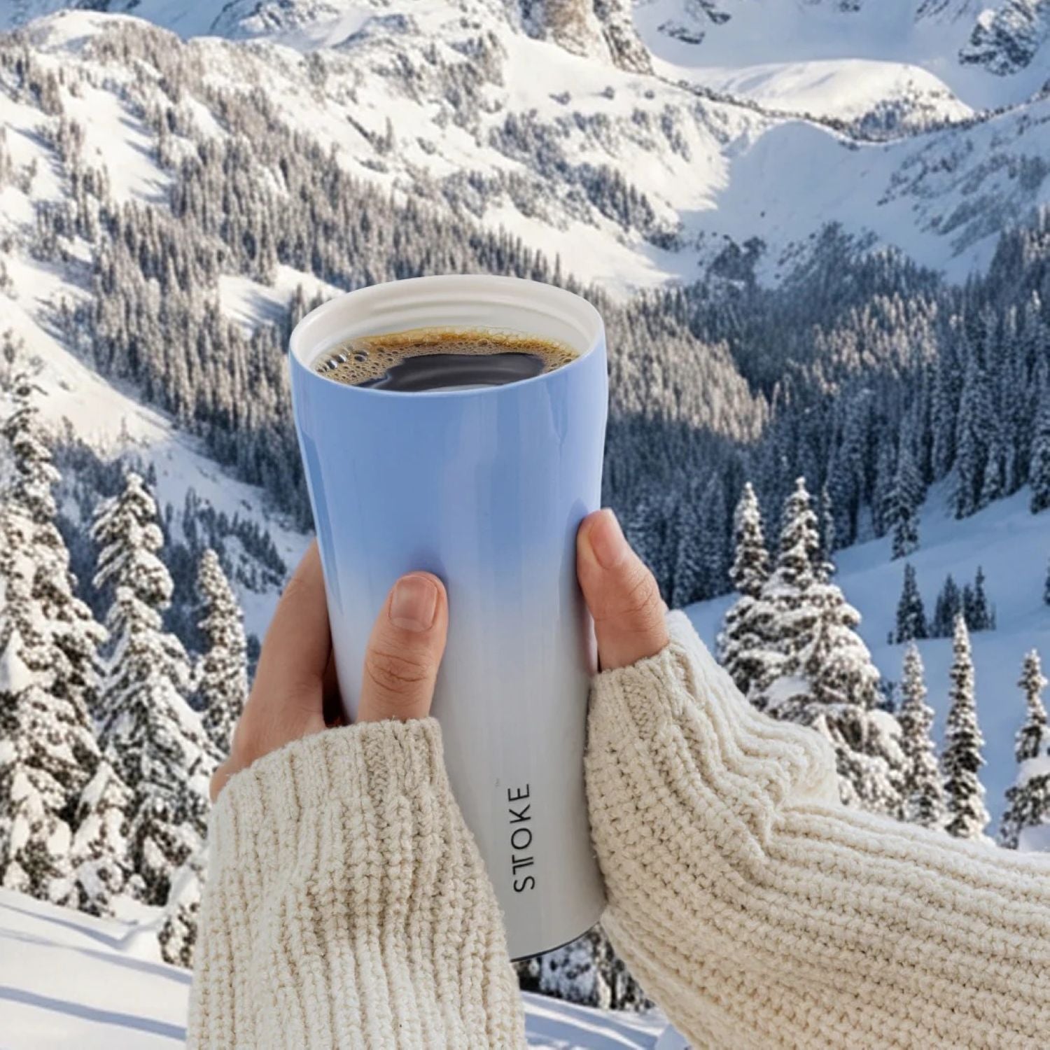 STTOKE Leakproof Flow Ceramic Insulated Cup 16oz - Glacial Blue