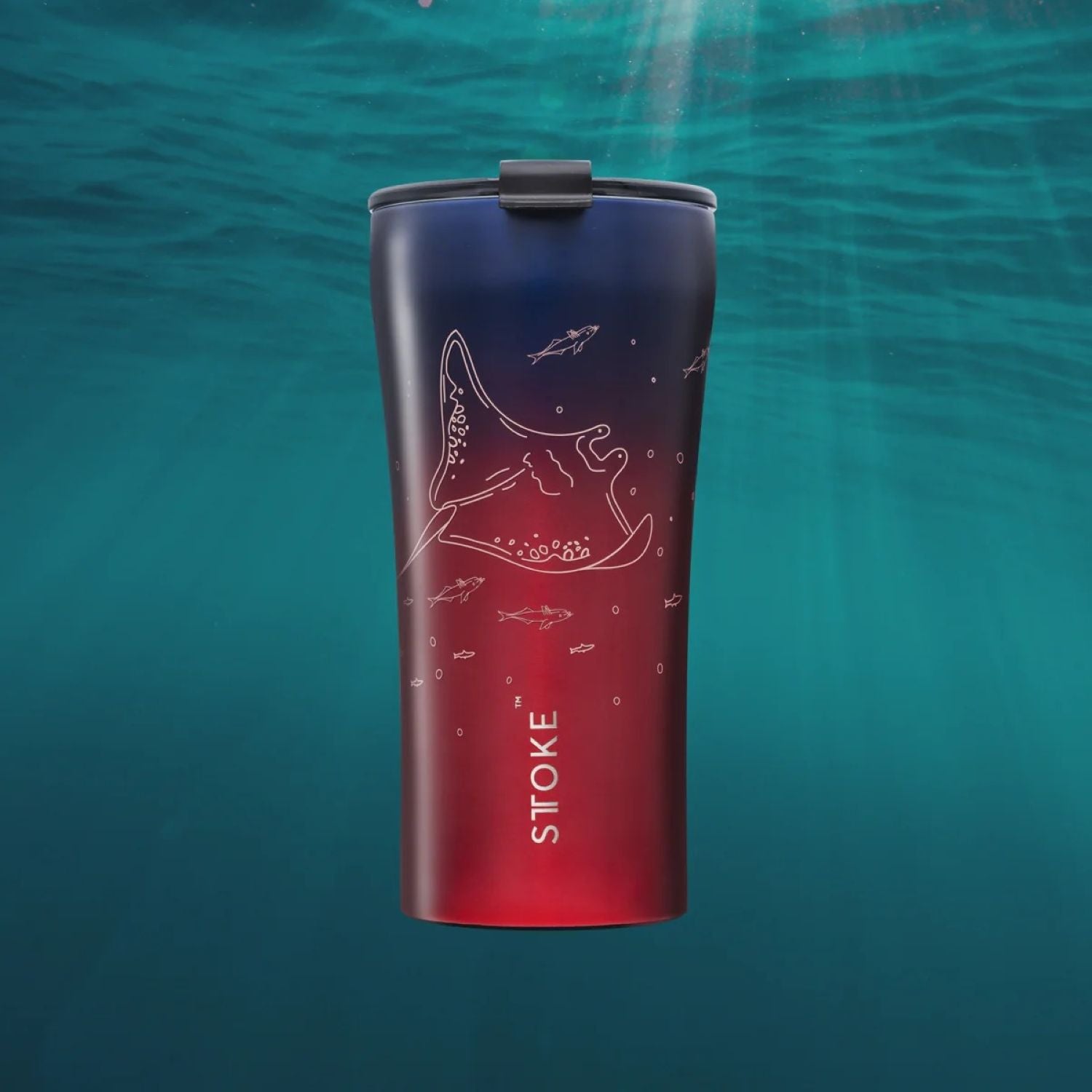 STTOKE Limited Edition Leakproof Ocean Series Insulated Cup 16oz - Manta Ray