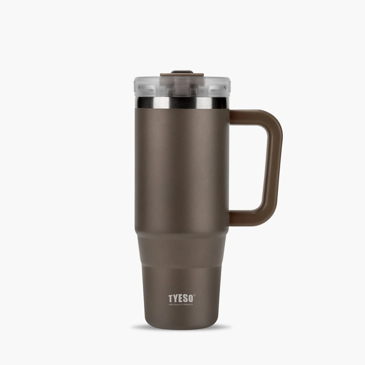 Tyeso Aura Leakproof 2 In 1 Sip & Straw Lid S/S Vacuum Tumbler 900ml - Brown