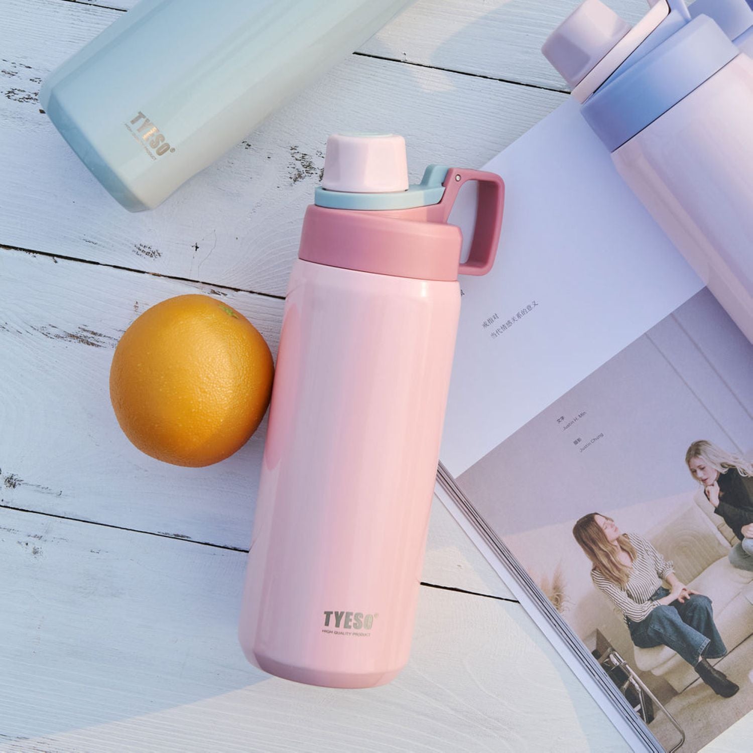 Tyeso Fizz S/S Vacuum Insulated Bottle With Handle 600ML - Gray